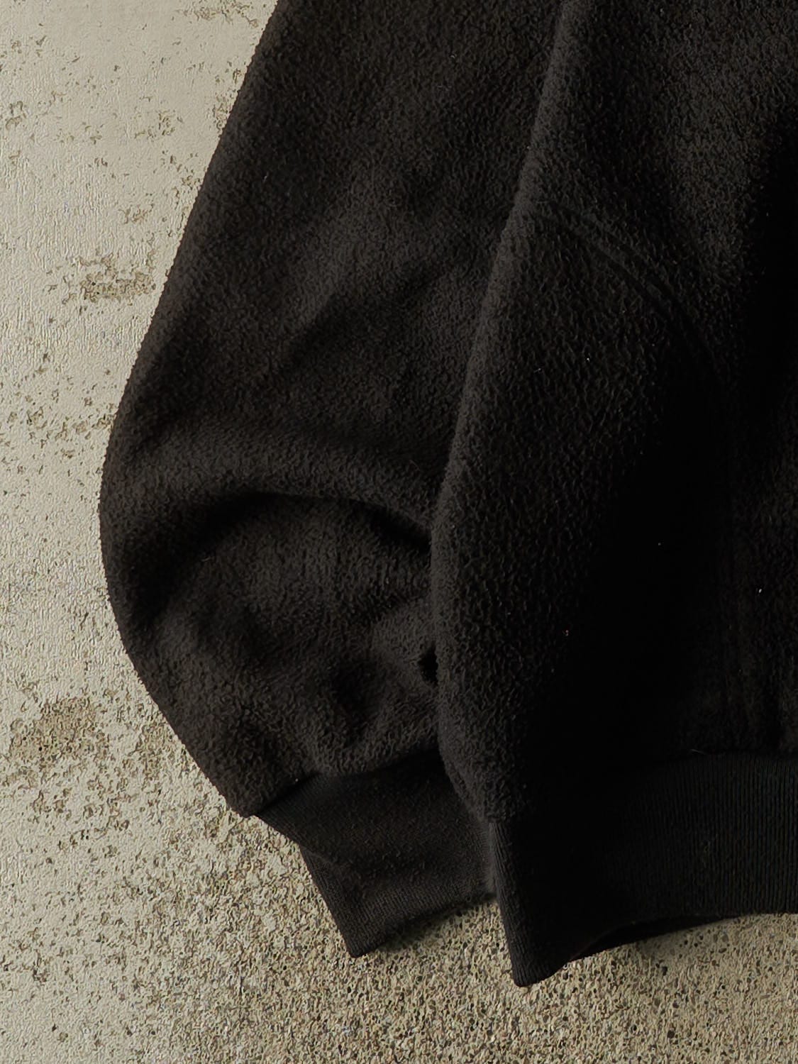 Vintage 90s Black Quarter Zip Fleece (L/XL) - Image 3