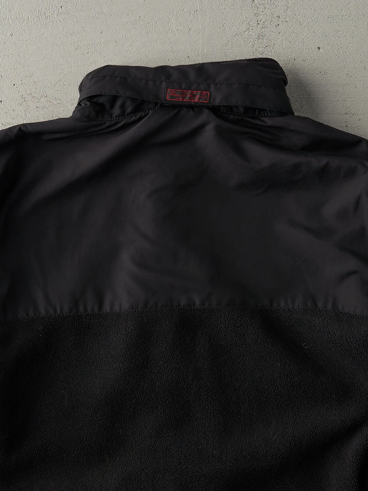 Vintage 90s Black Polo by Ralph Lauren Zip Up Fleece Jacket (L) - Image 5