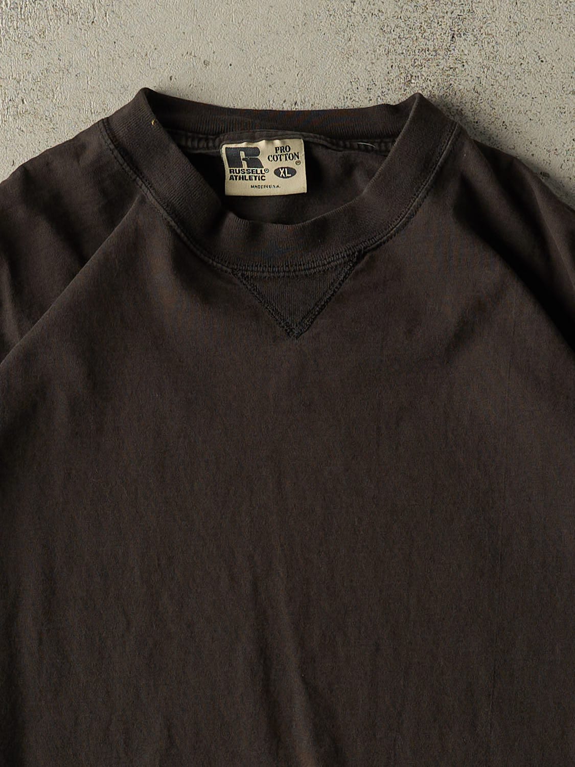 Vintage 90s Black Russell Athletic Blank Tee (XL) - Image 2