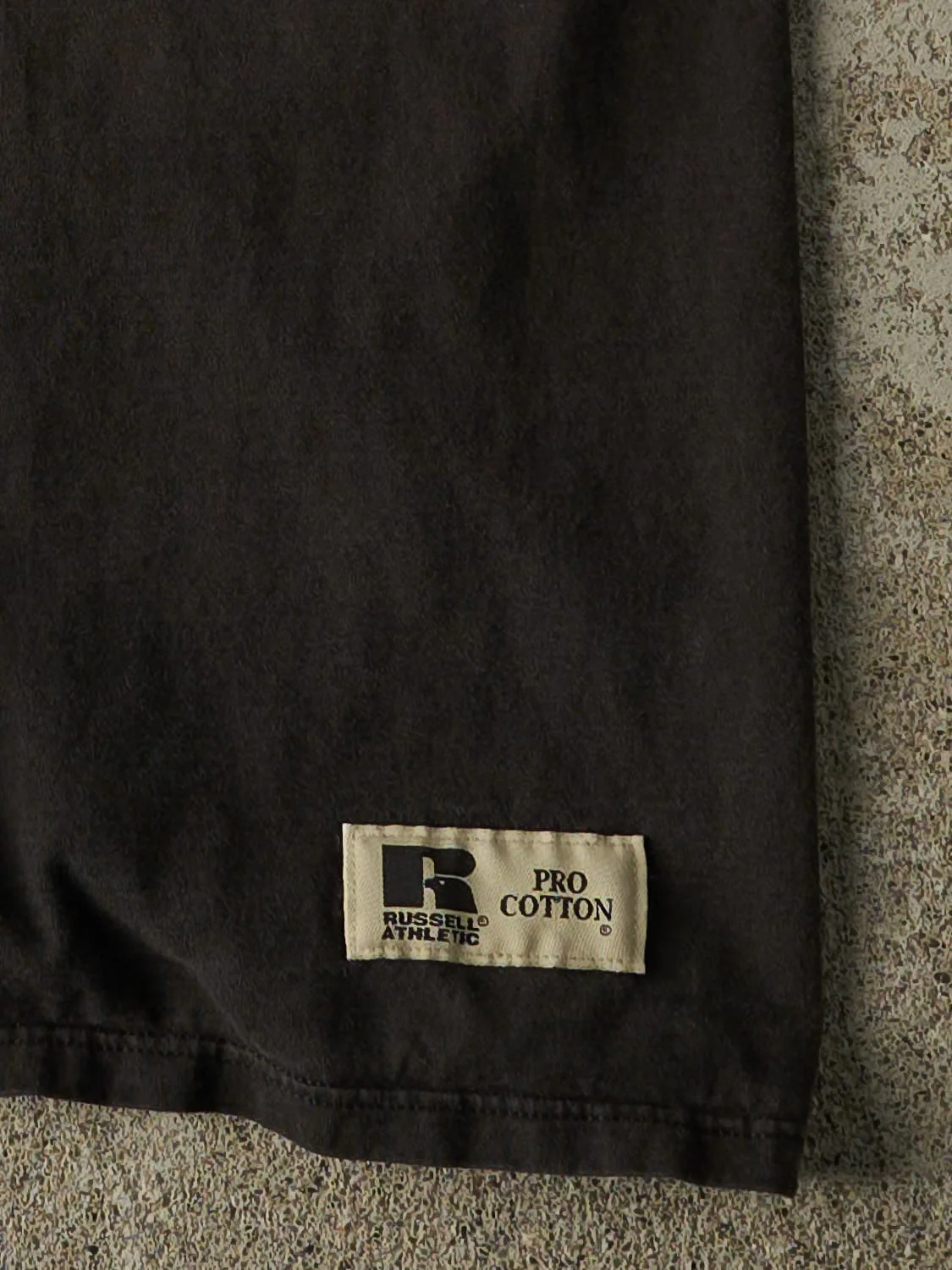 Vintage 90s Black Russell Athletic Blank Tee (XL) - Image 4