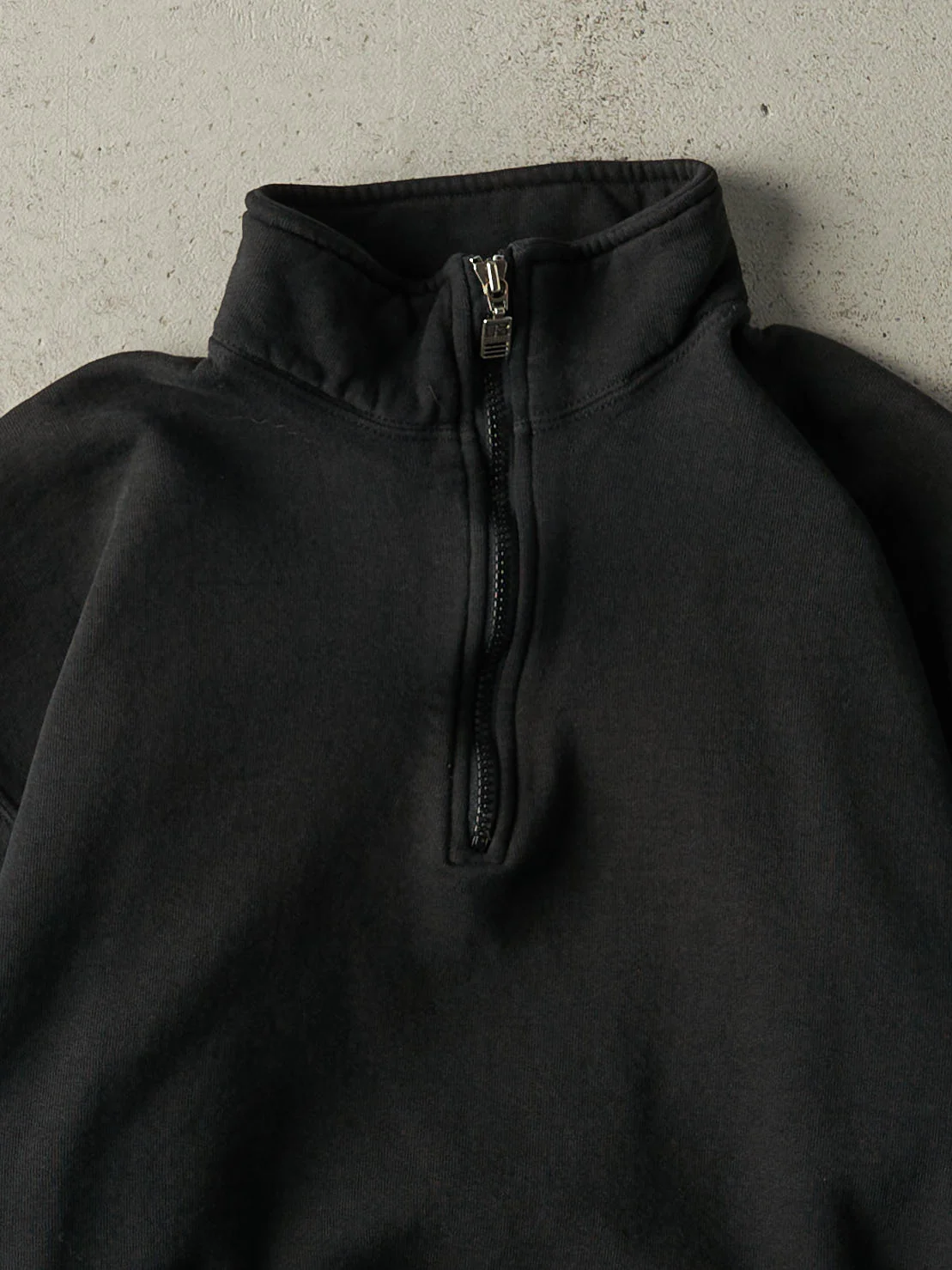 Vintage 90s Black Russell Athletic Quarter Zip Sweater (M) - Image 2
