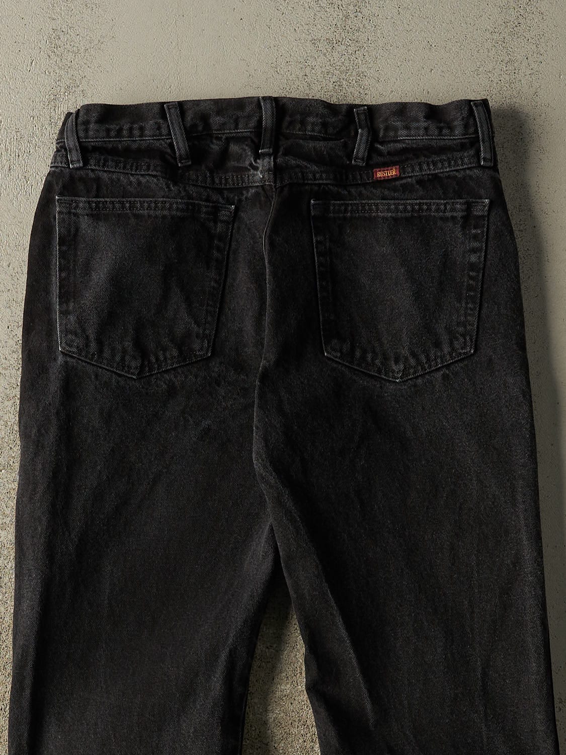 Vintage 90s Black Rustler Denim Pants (32x28) - Image 4