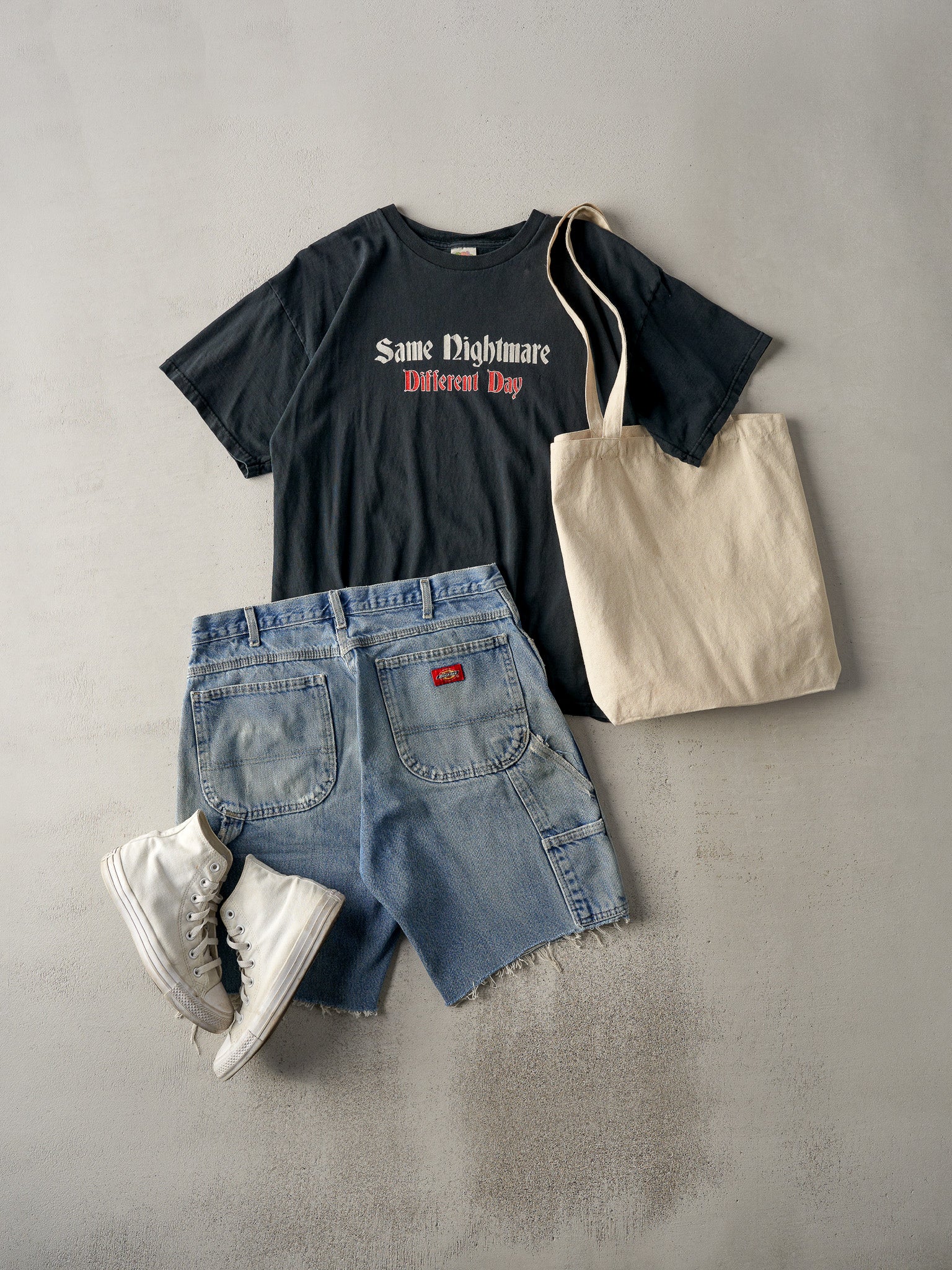 Vintage 90's Black "Same Nightmare" Tee (M) - Image 2