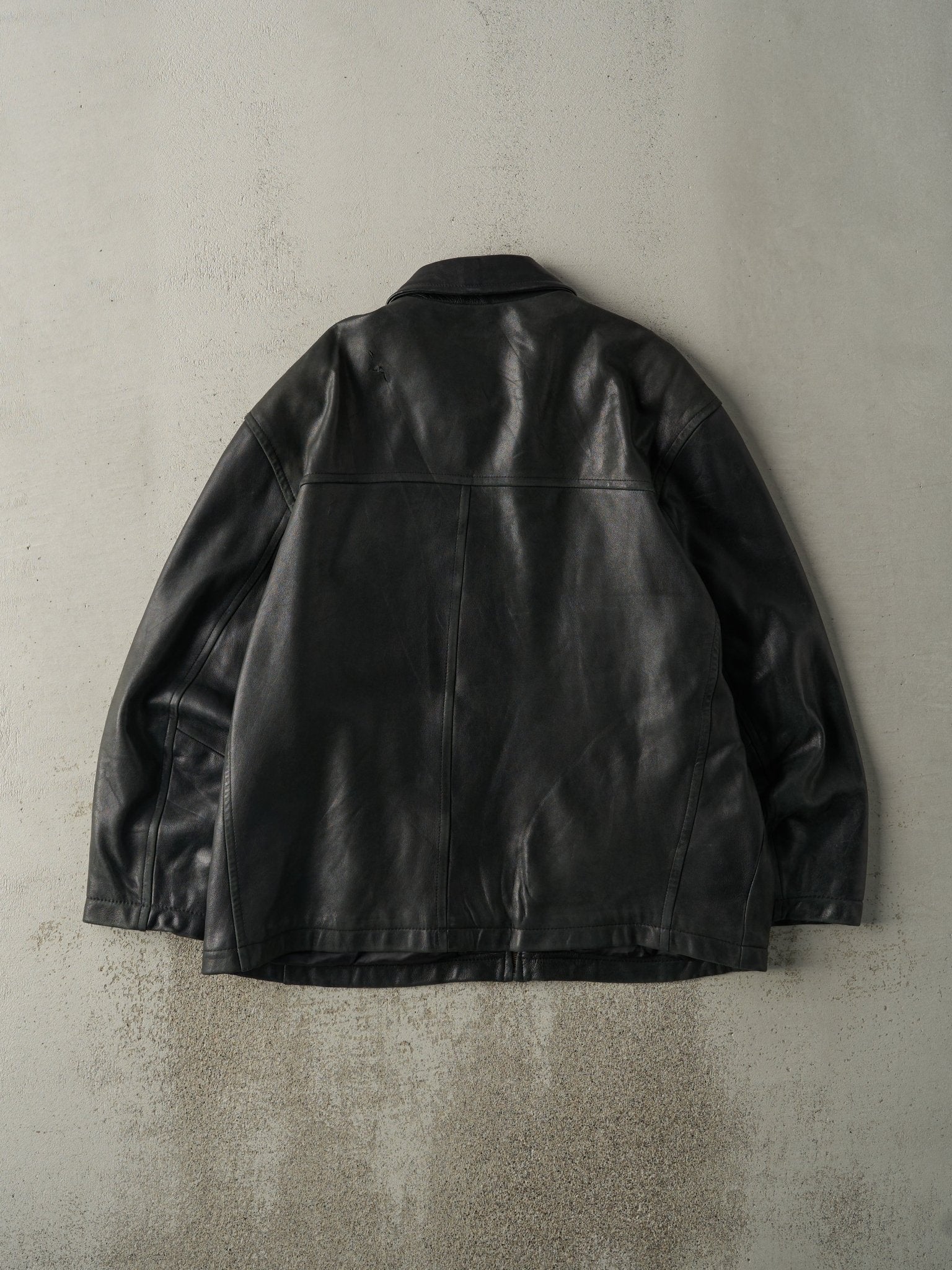 Vintage 90s Black Sawyer of Napa Leather Jacket (L) - Image 2