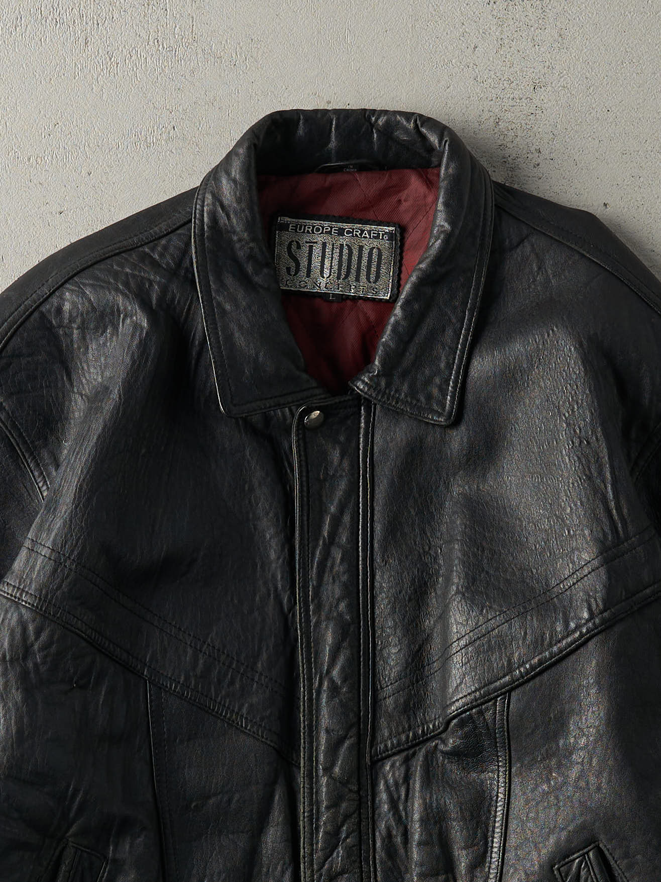 Vintage 90s Black Studio Concepts Leather Jacket (L) - Image 3