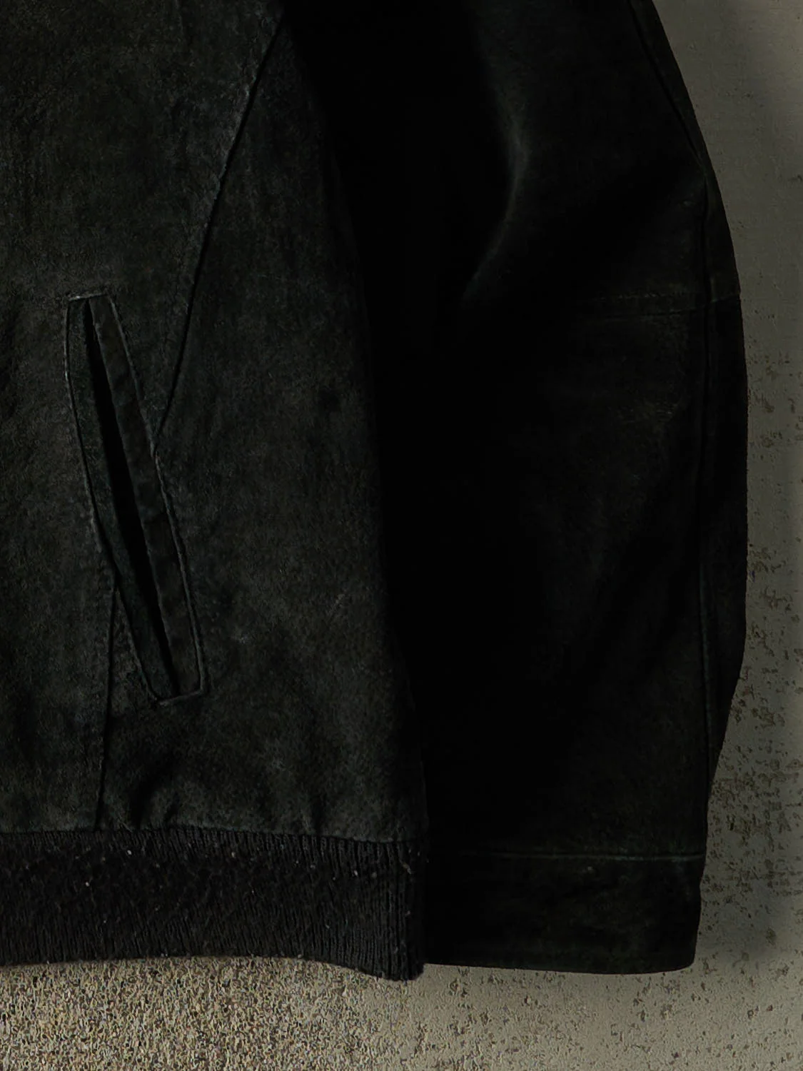 Vintage 90s Black Suede Bomber Jacket (L/XL) - Image 3