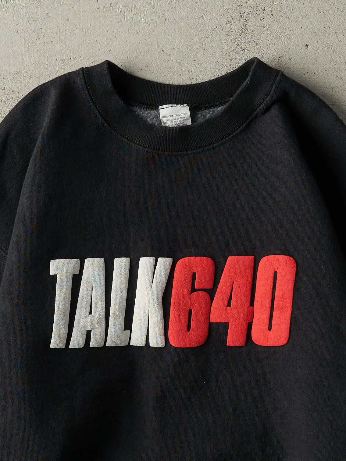 Vintage 90s Black Talk 640 Crewneck (L) - Image 2