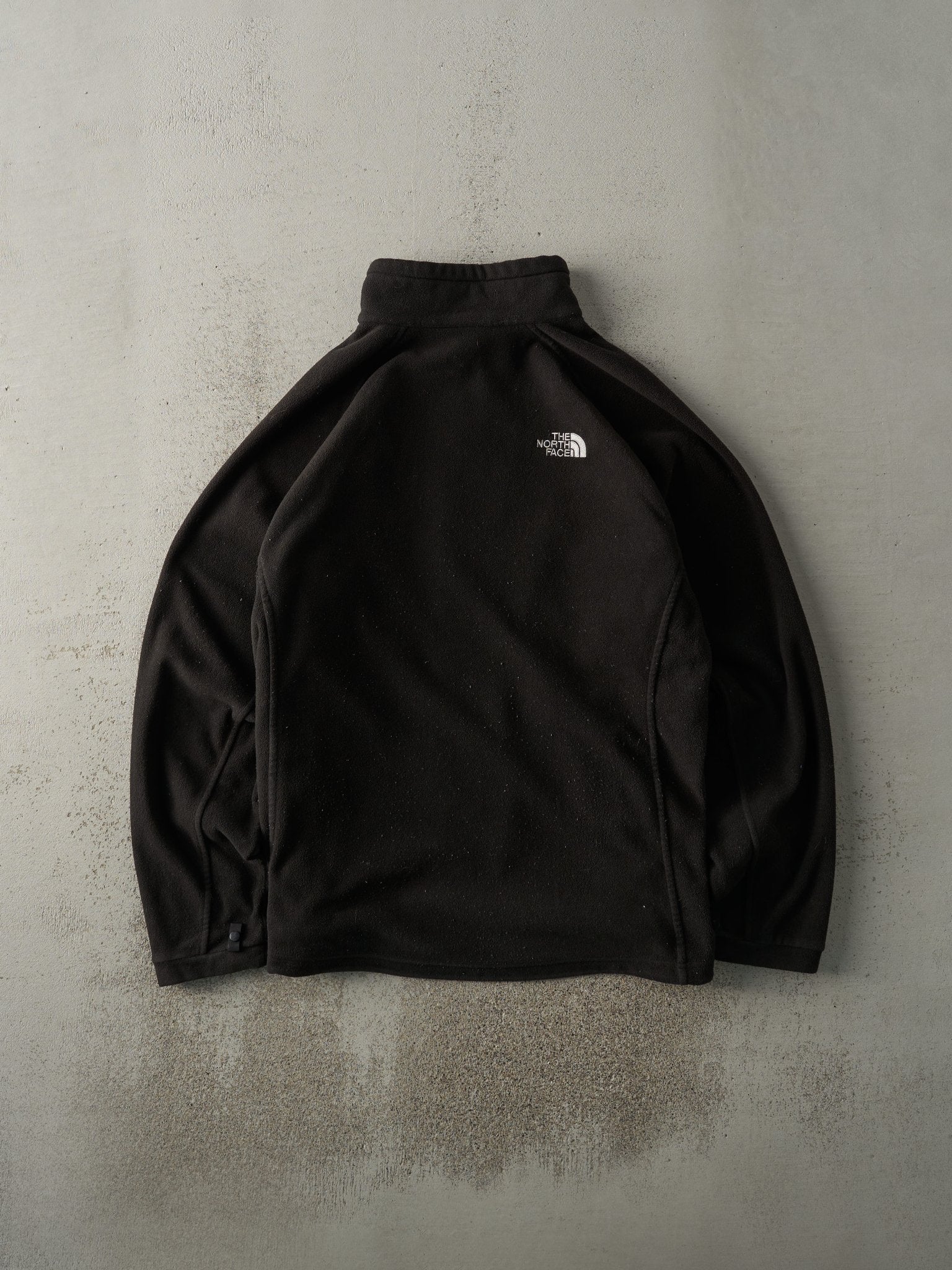 Vintage 90s Black The North Face Fleece Zip Up Sweater (L) - Image 2