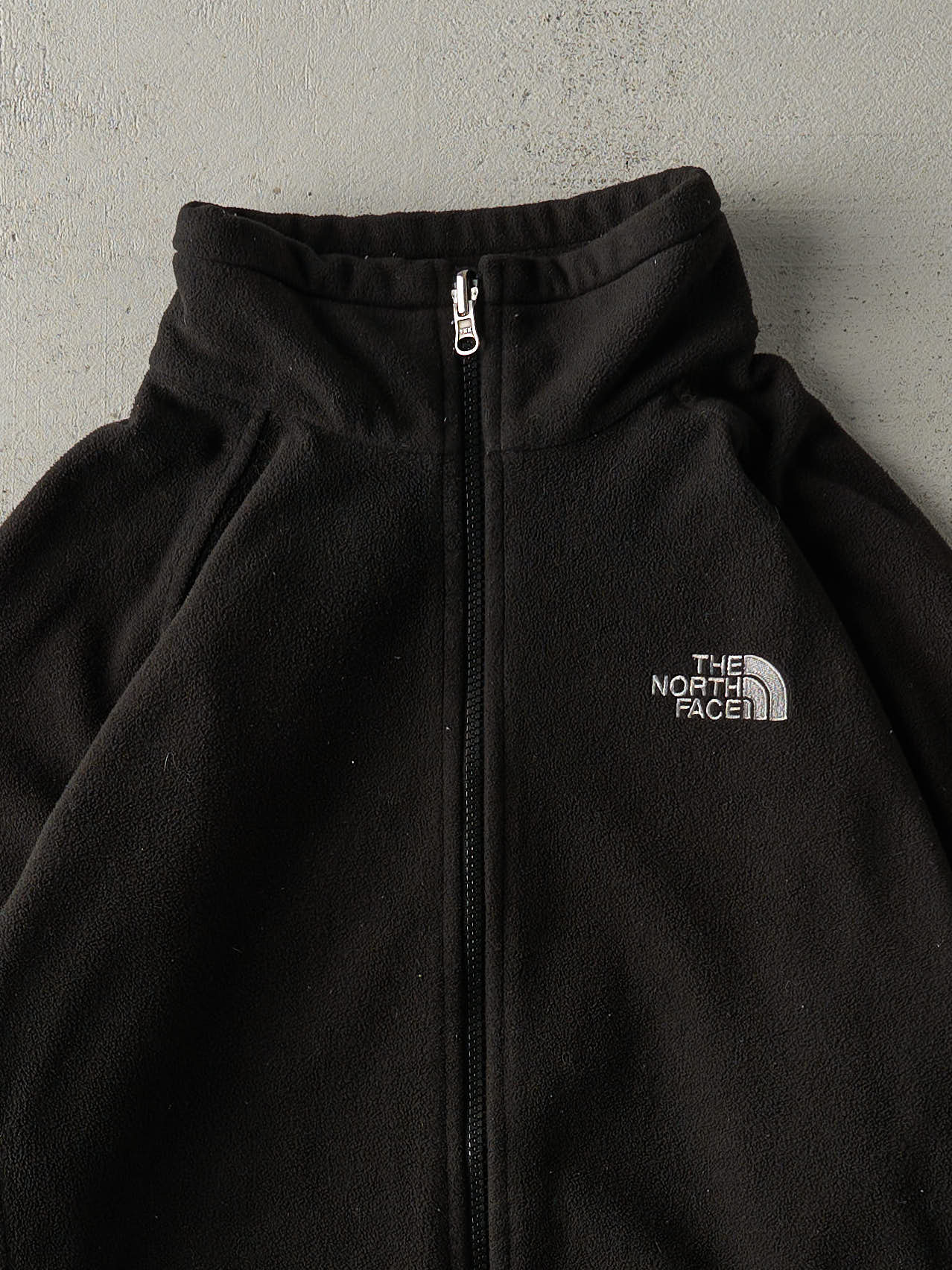 Vintage 90s Black The North Face Fleece Zip Up Sweater (L) - Image 3
