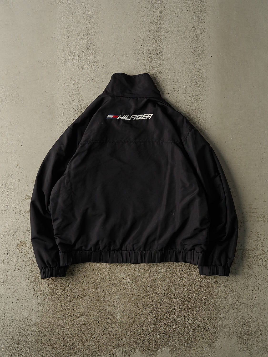 Vintage 90s Black Tommy Hilfiger Fleece Lined Jacket (L) - Image 2