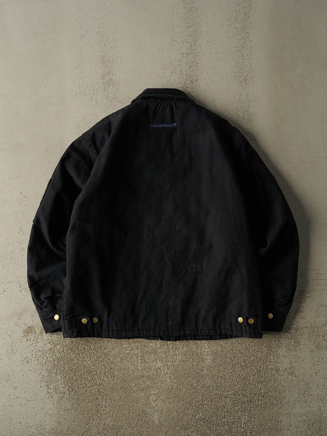 Vintage 90s Black Tough Duck Embroidered Work Jacket (XL) - Image 2