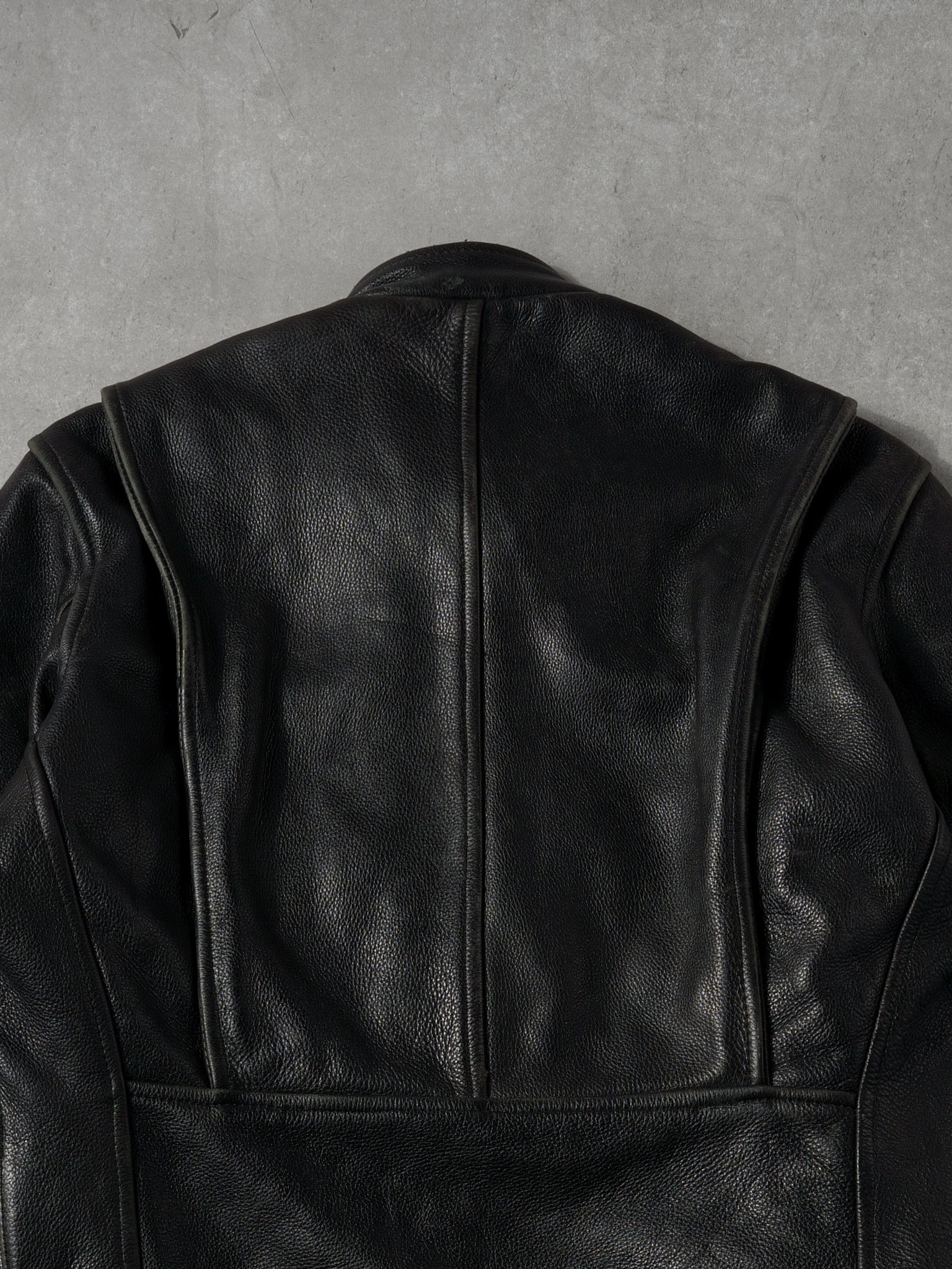 Vintage 90s Black Wilson Leather Biker Jacket (M/L) - Image 4