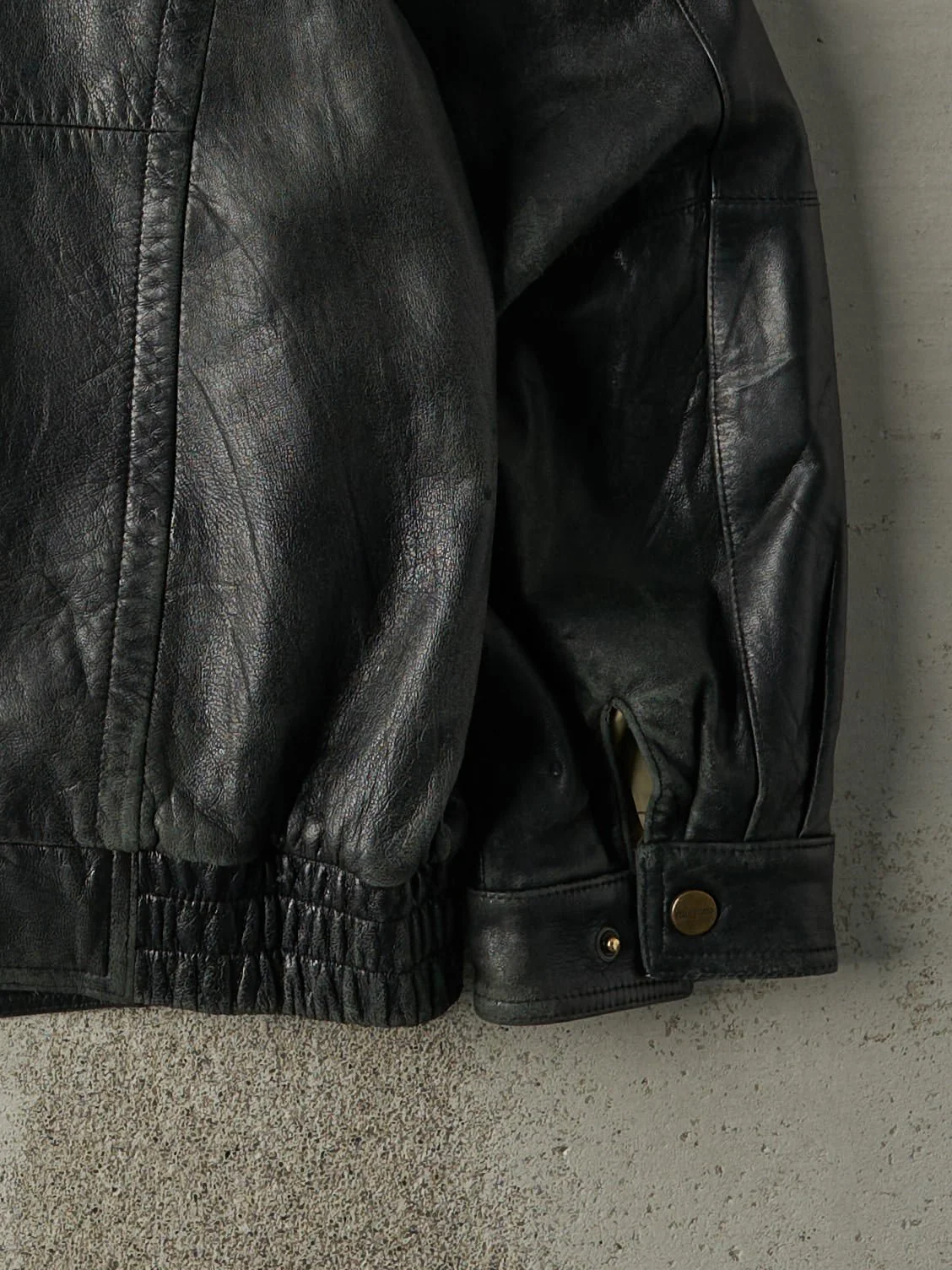 Vintage 90s Black Wilson's Leather Jacket (XL) - Image 4