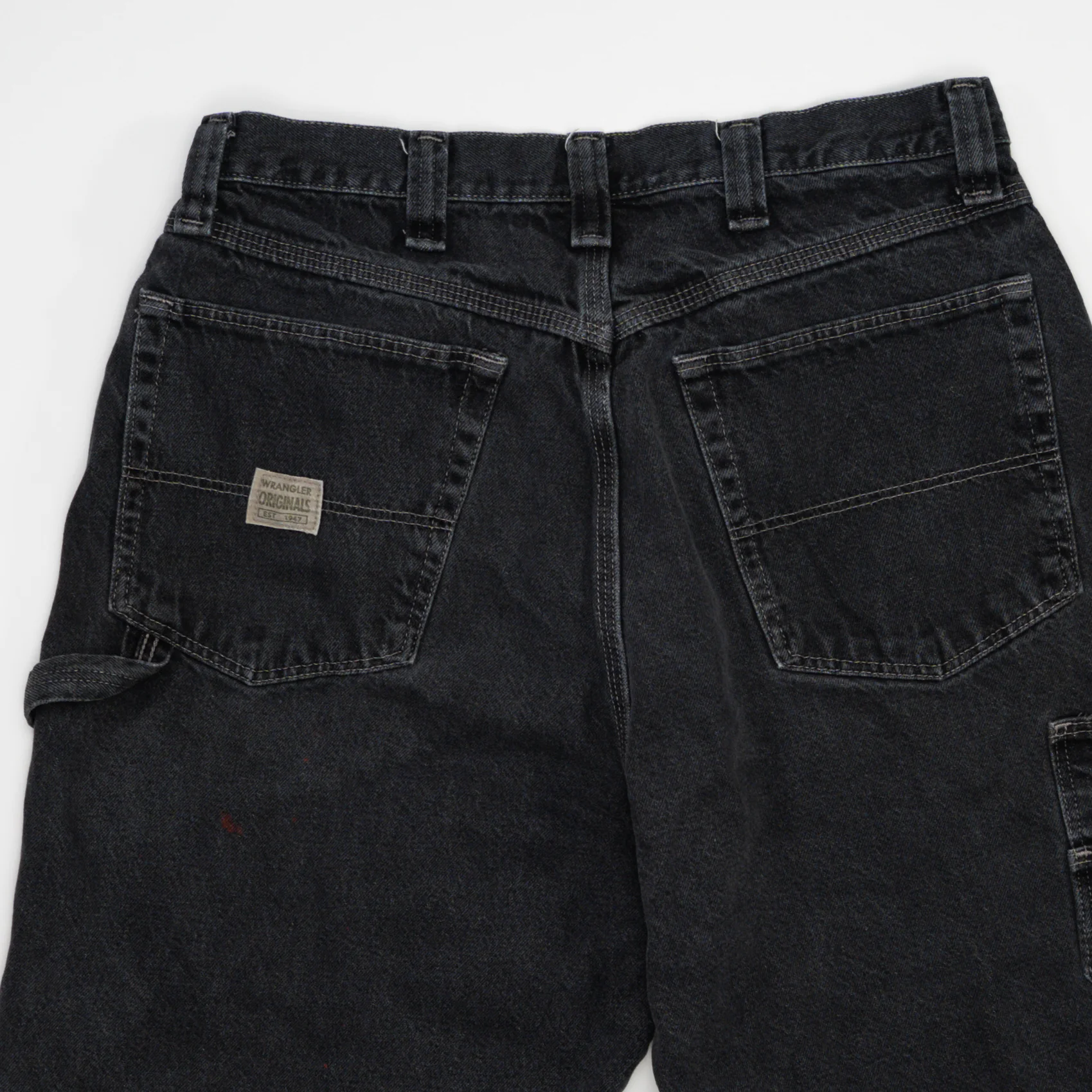 Vintage 90s Black Wrangler Jean Cargo Shorts (34 x 10) - Image 4
