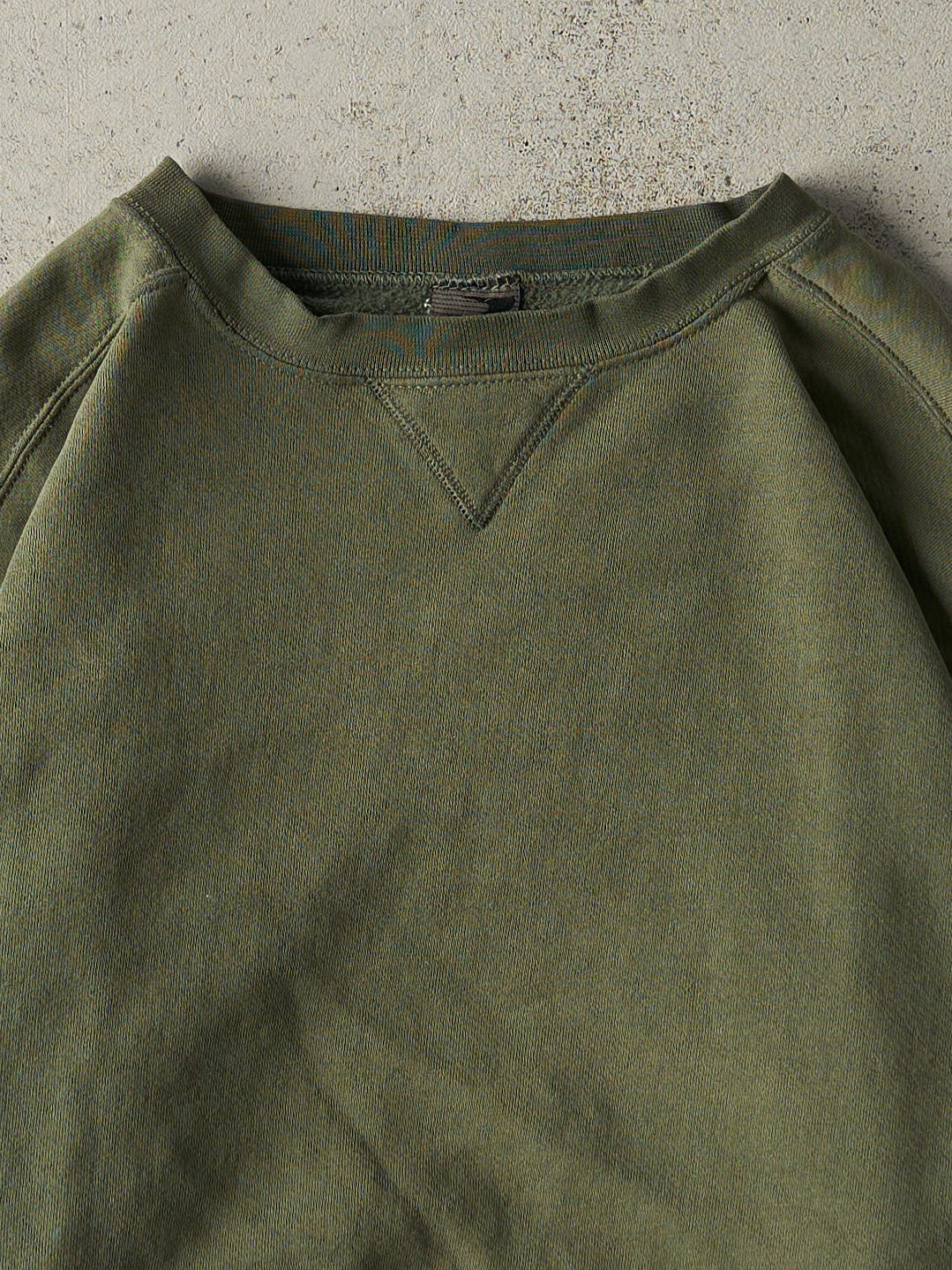 Vintage 90s Green Blank Crewneck (L) - Image 2