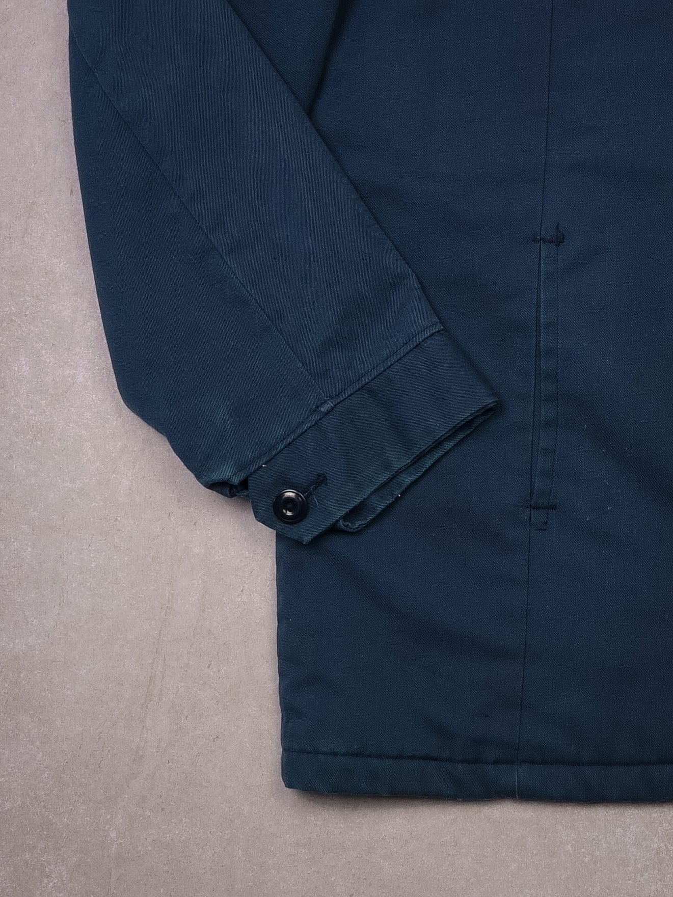 Vintage 70s Blank Navy Blue Workwear Jacket (L) - Image 3