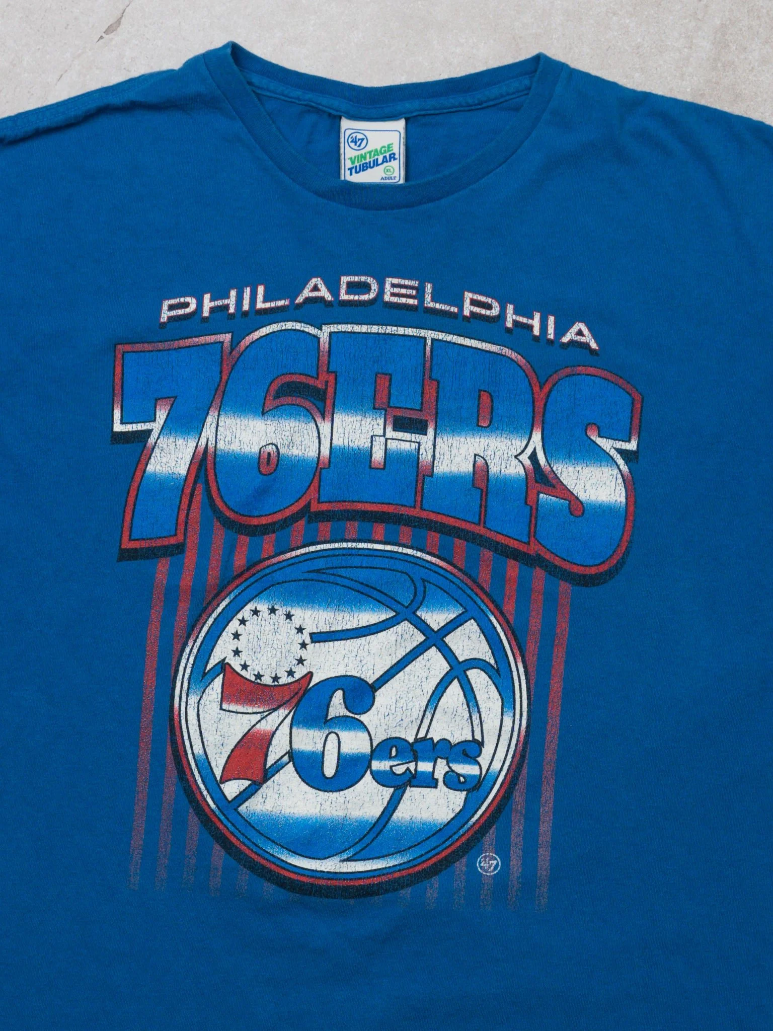 Vintage 90s Blue 76ers NBA Tee (M/L) - Image 2