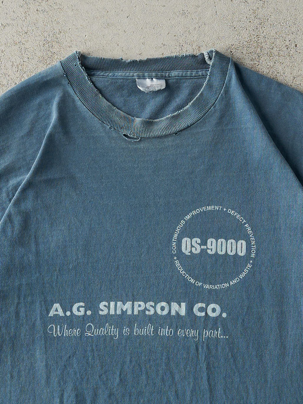 Vintage 90s Blue A.G. Simpson Co. Single Stitch Tee (L) - Image 2