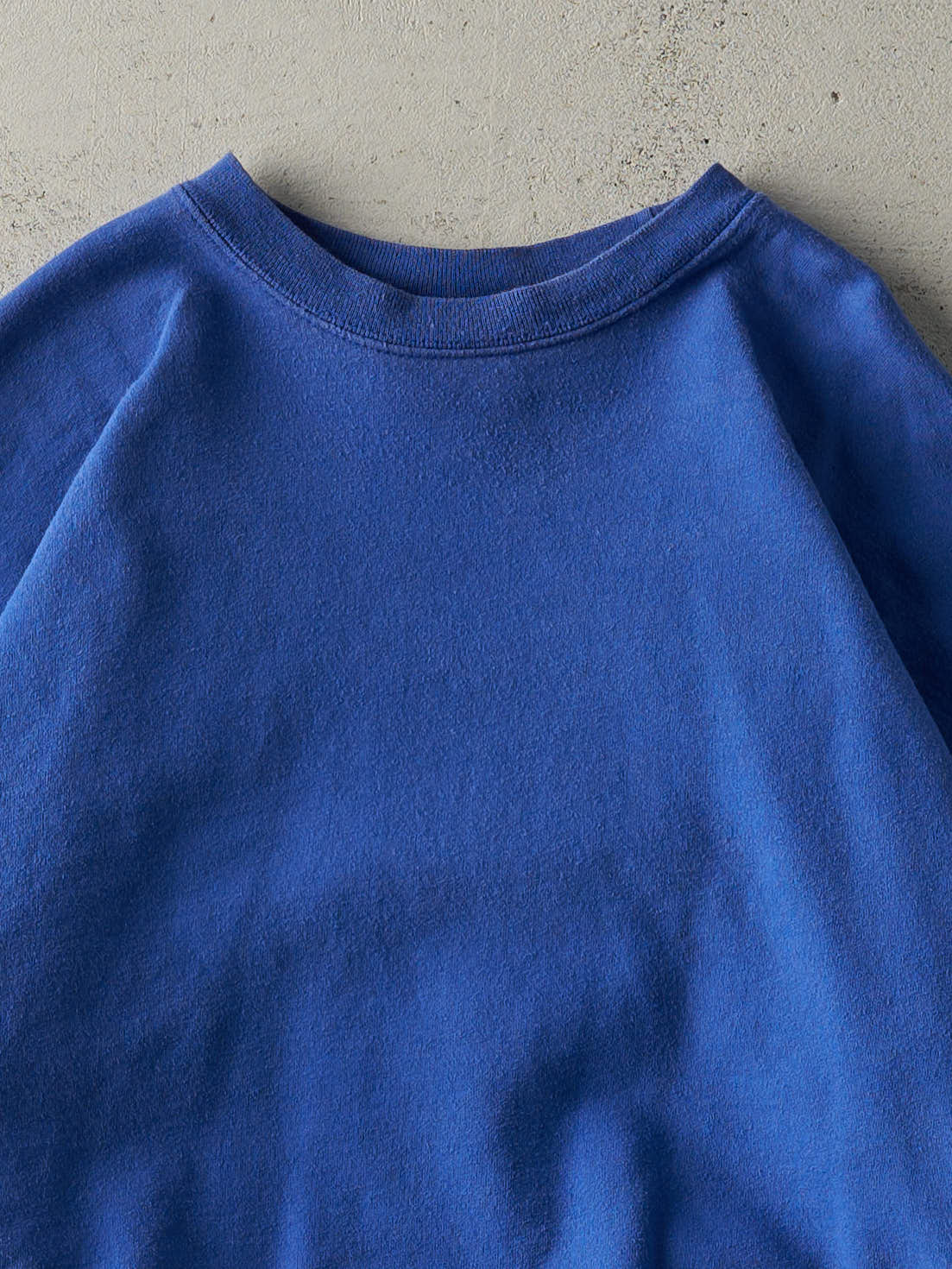 Vintage 90s Blue Blank Boxy Crewneck (L) - Image 2