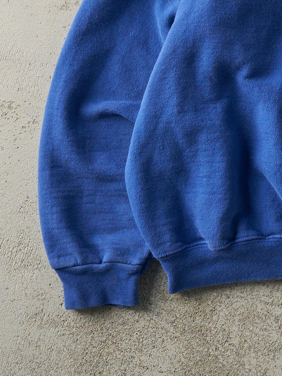 Vintage 90s Blue Blank Boxy Crewneck (L) - Image 3