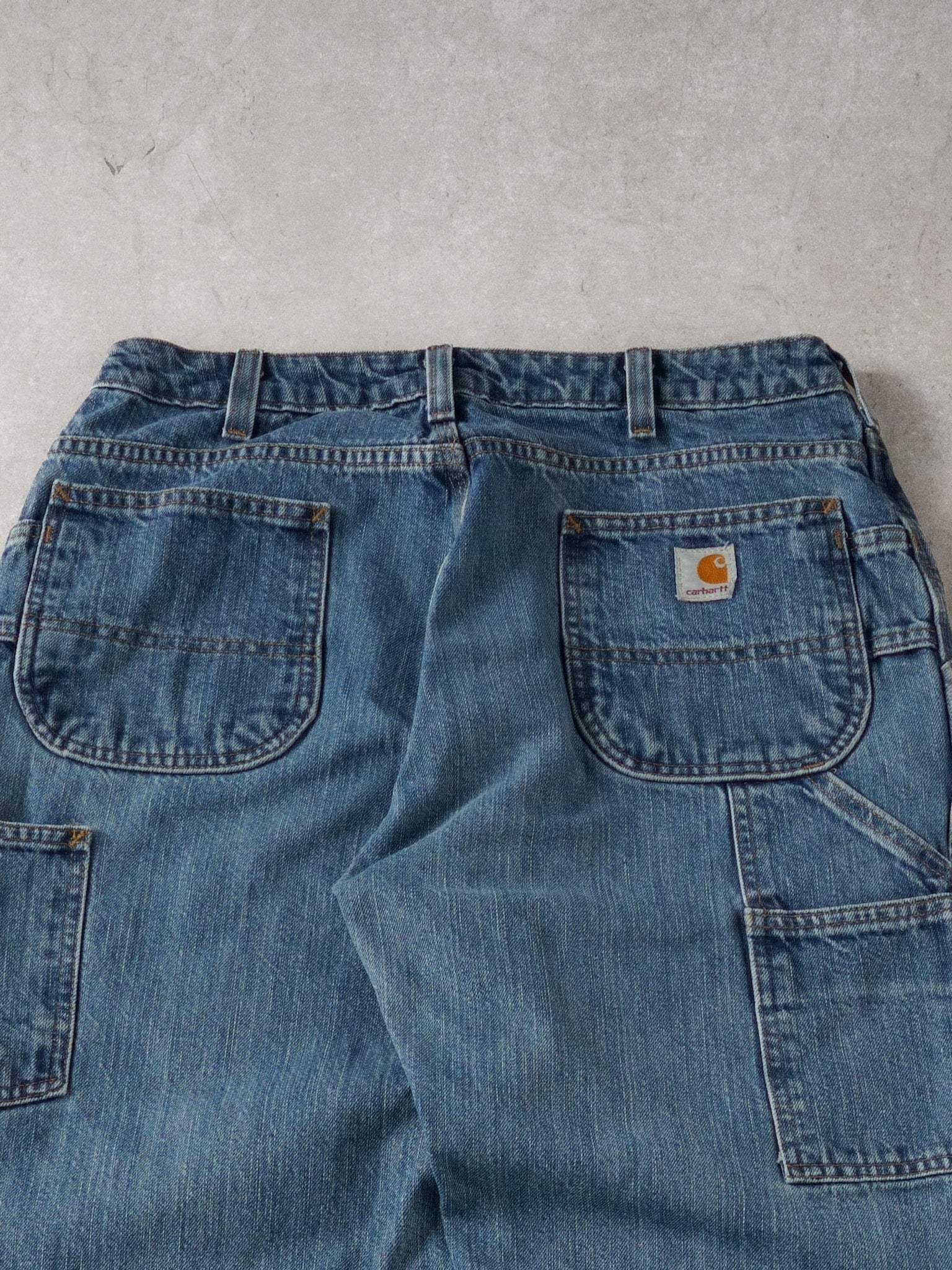 Vintage 90s Blue Carhartt Denim Carpenter Pants (30x32) - Image 4