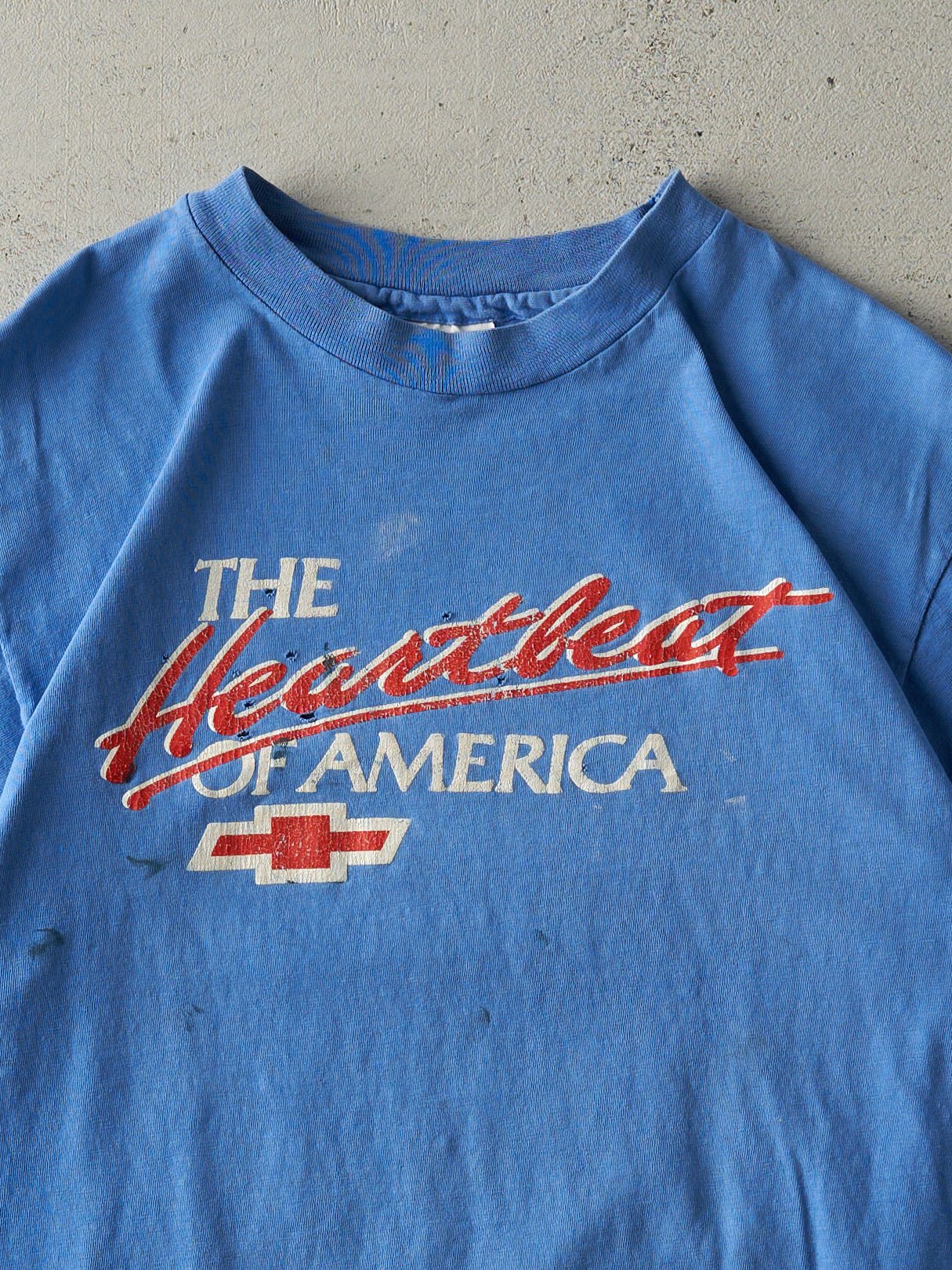 Vintage 90s Blue Chevrolet Single Stitch Tee (S) - Image 3