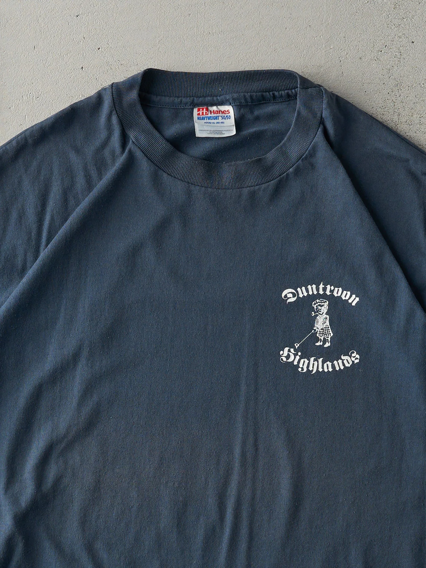 Vintage 90s Blue Golf Course Logo Single Stitch Tee (L) - Image 2