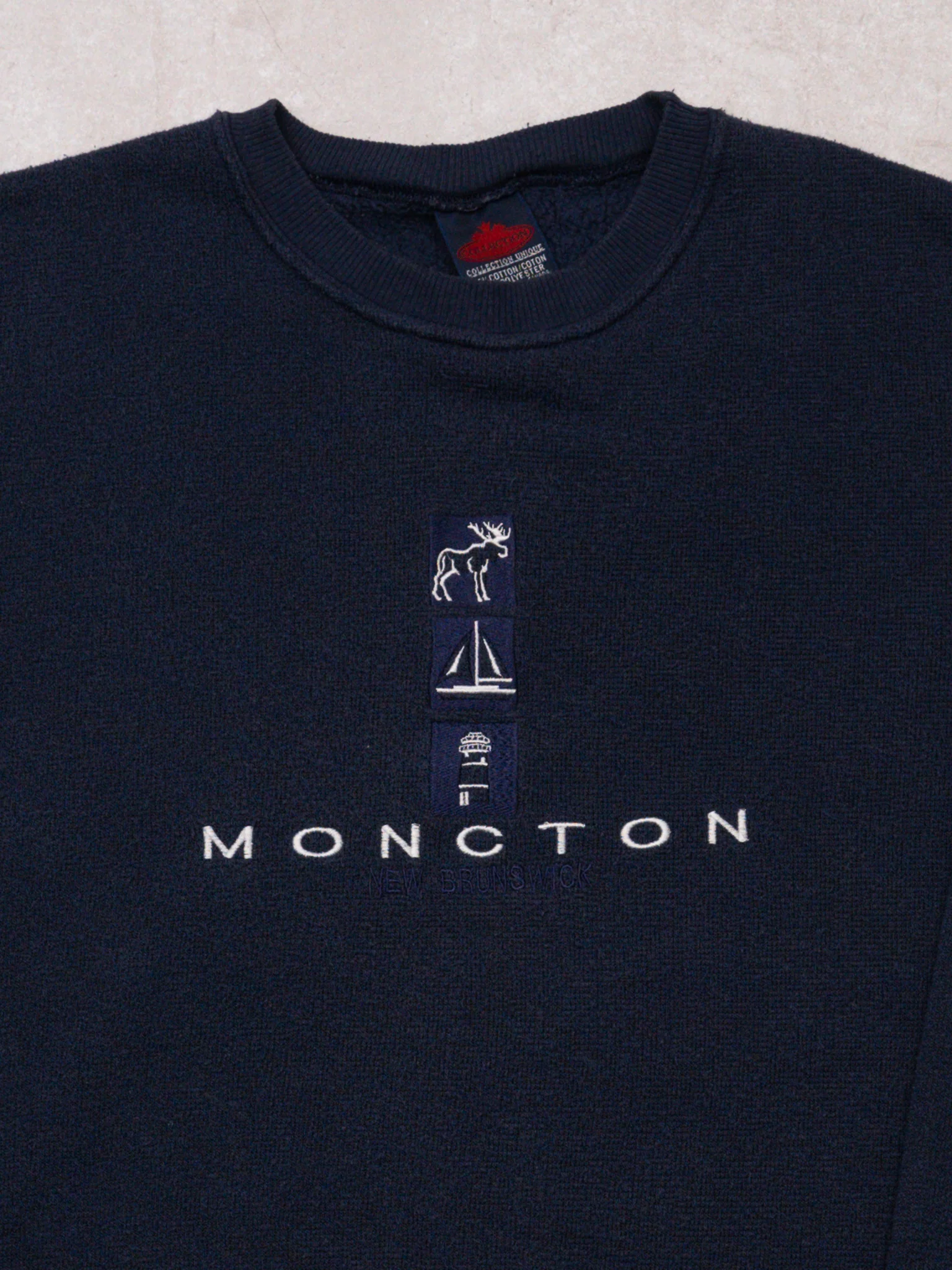 Vintage 90s Blue Moncton Outdoors Crewneck (L) - Image 2
