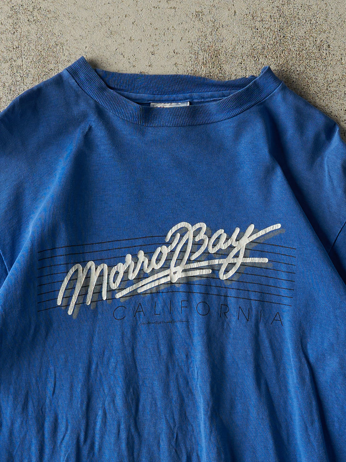 Vintage 90s Blue Morro Bay California Tee (XS/S) - Image 2