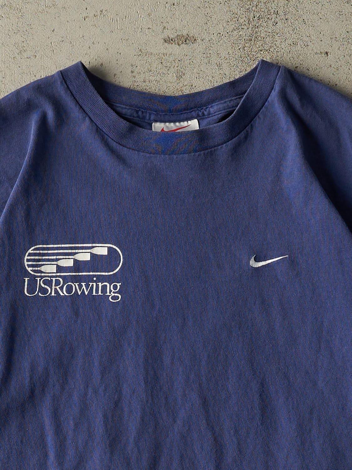 Vintage 90s Blue Nike US Rowing Tee (L) - Image 3