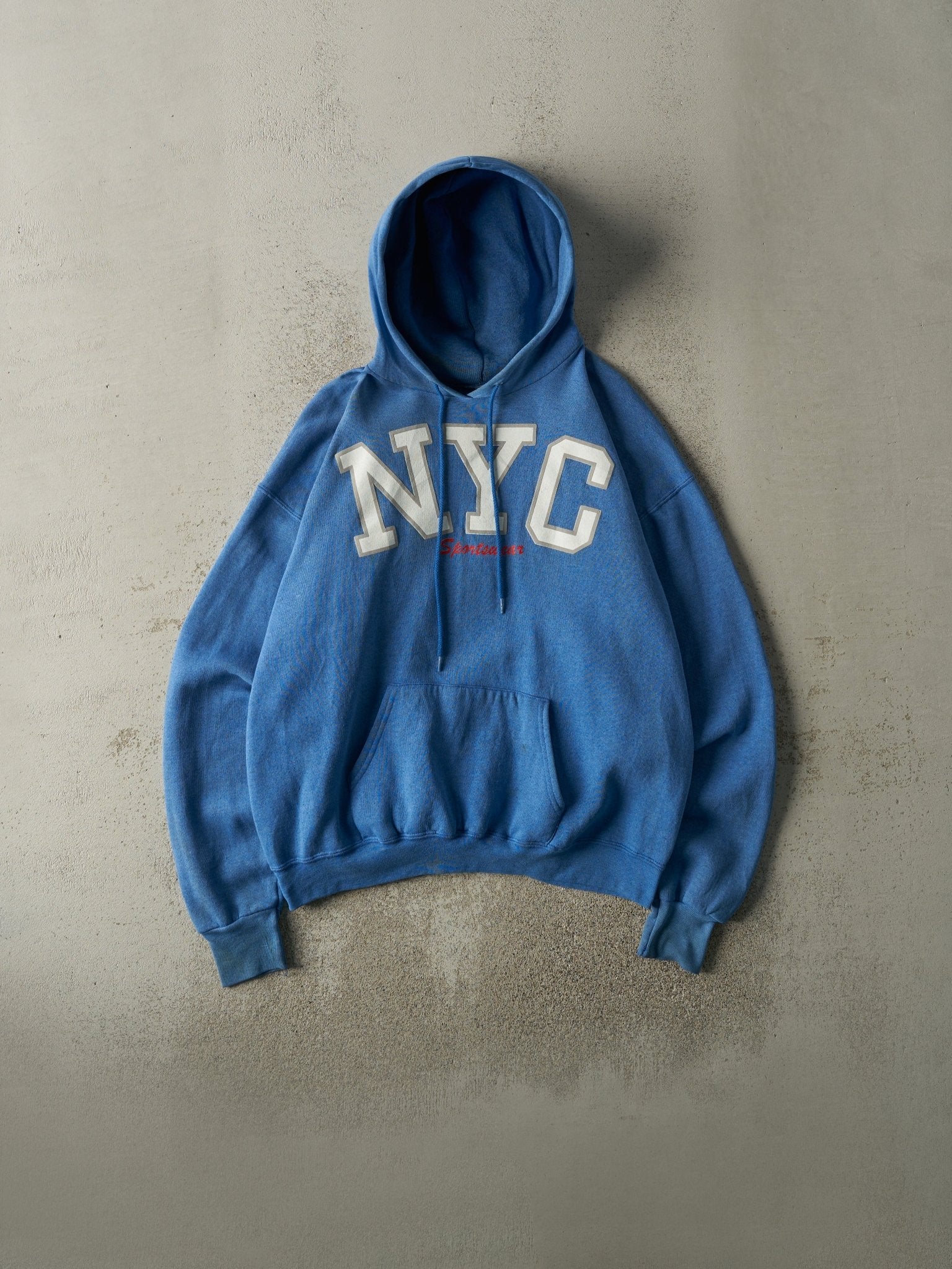 Vintage 90s Blue NYC Hoodie (M)