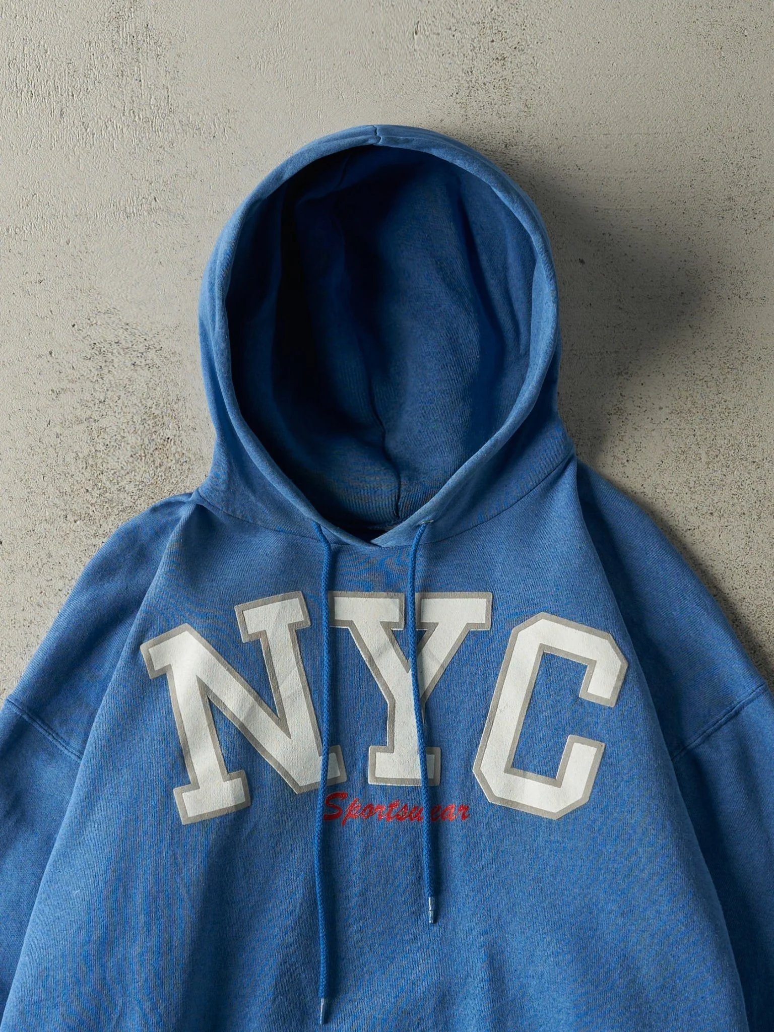 Vintage 90s Blue NYC Hoodie (M) - Image 2