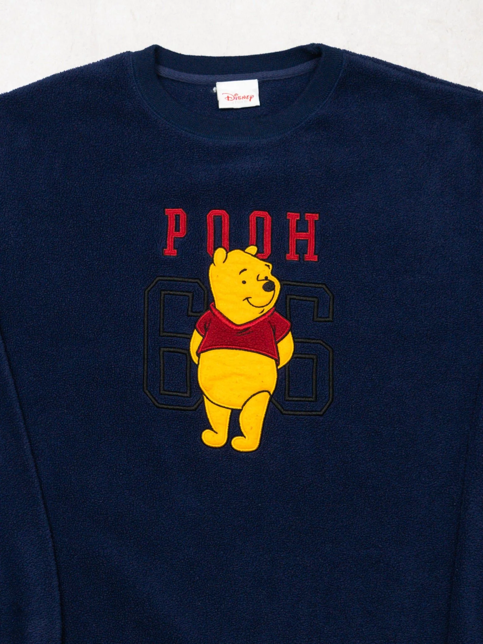 Vintage 90s Blue 'Pooh' Fleece Crewneck (L) - Image 2