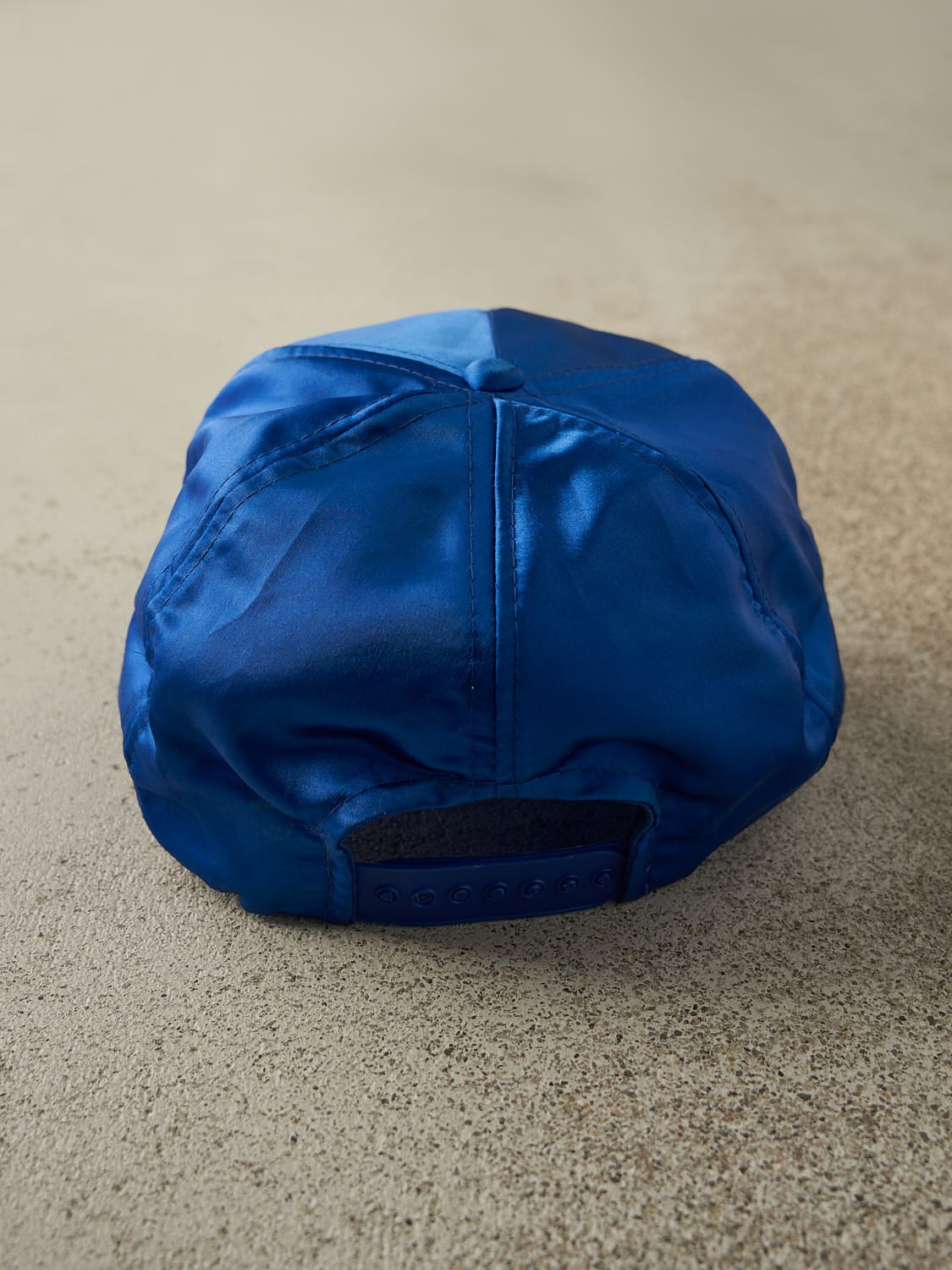 Vintage 90s RARE Blue Porsche Embroidered Satin Snapback Hat (O/S) - Image 4