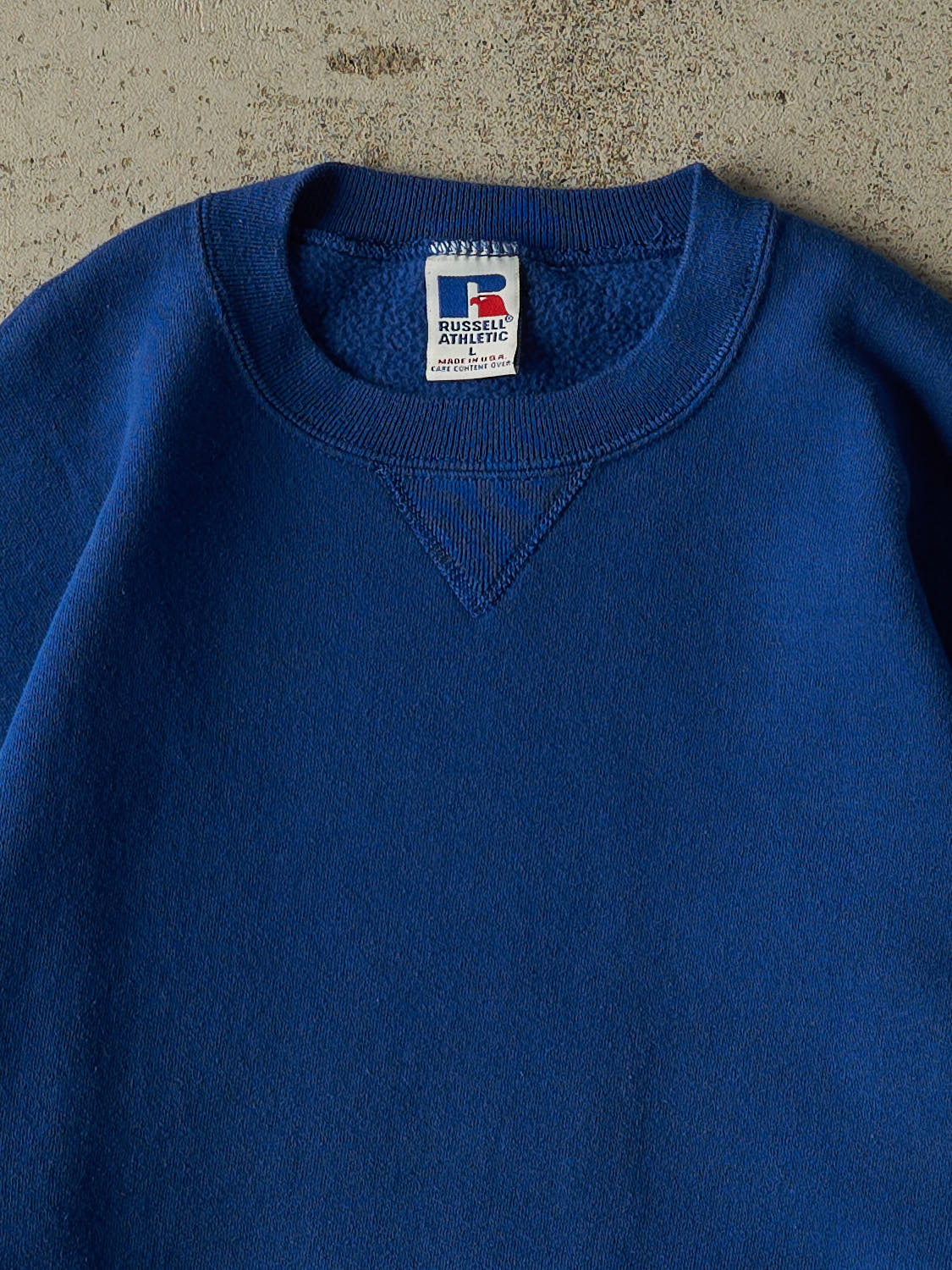 Vintage 90s Blue Russell Athletic Blank Crewneck (M) - Image 2