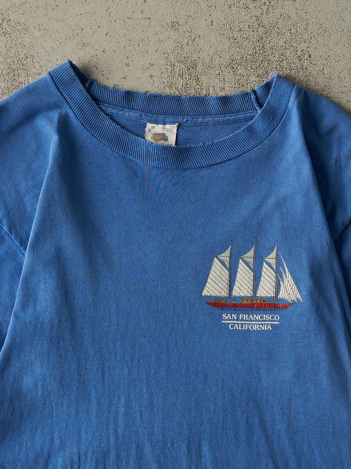 Vintage 90s Blue San Francisco Single Stitch Tee (S/M) - Image 2
