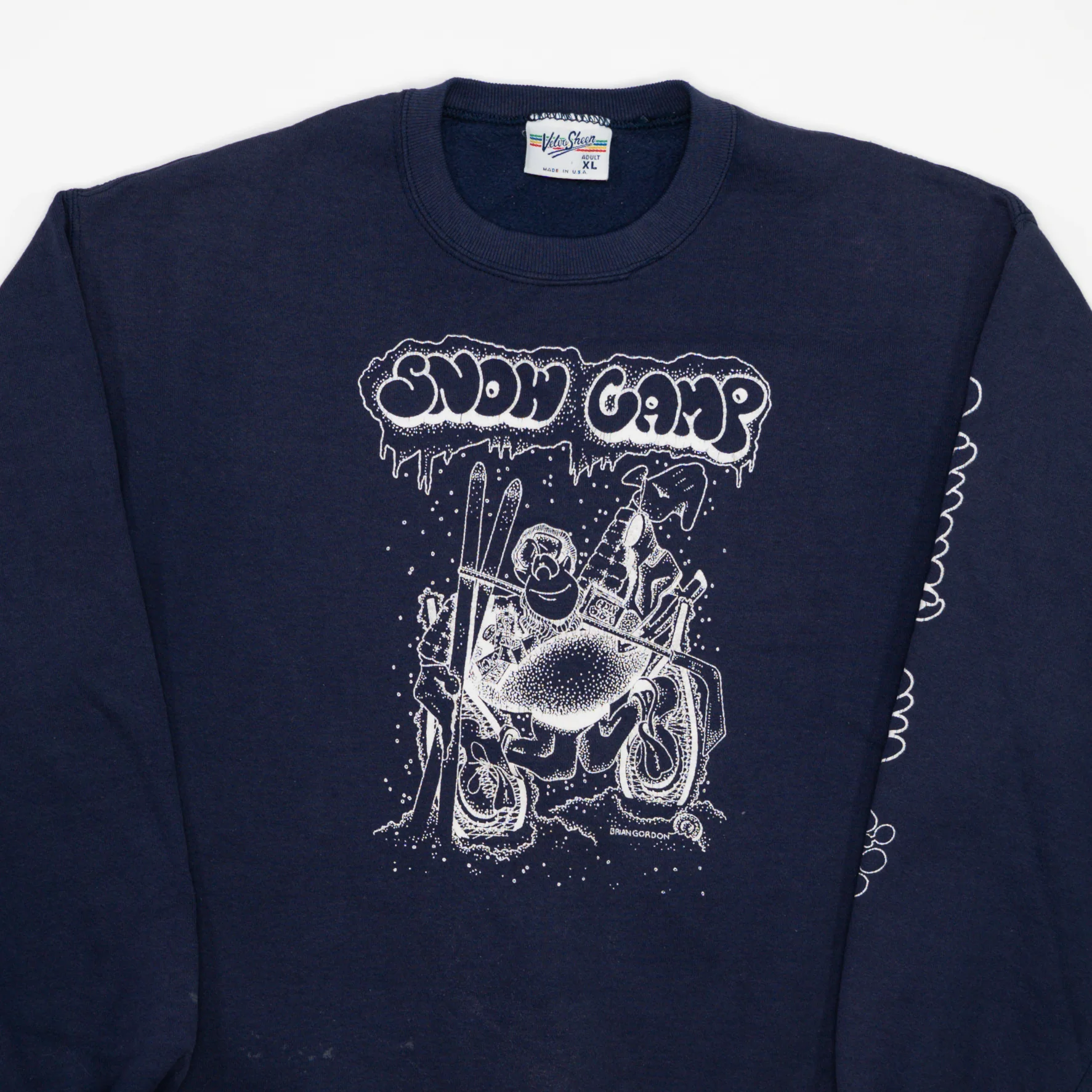 Vintage 90s Blue Snow Camp Crewneck (L) - Image 2