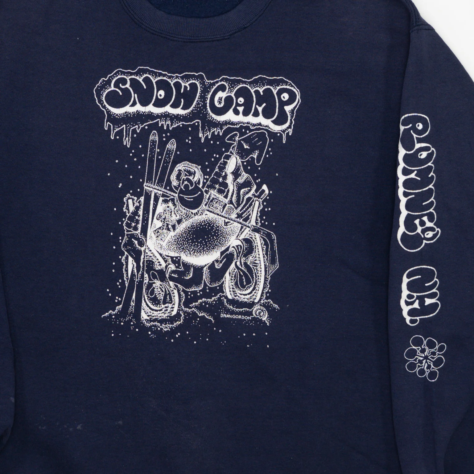 Vintage 90s Blue Snow Camp Crewneck (L) - Image 3