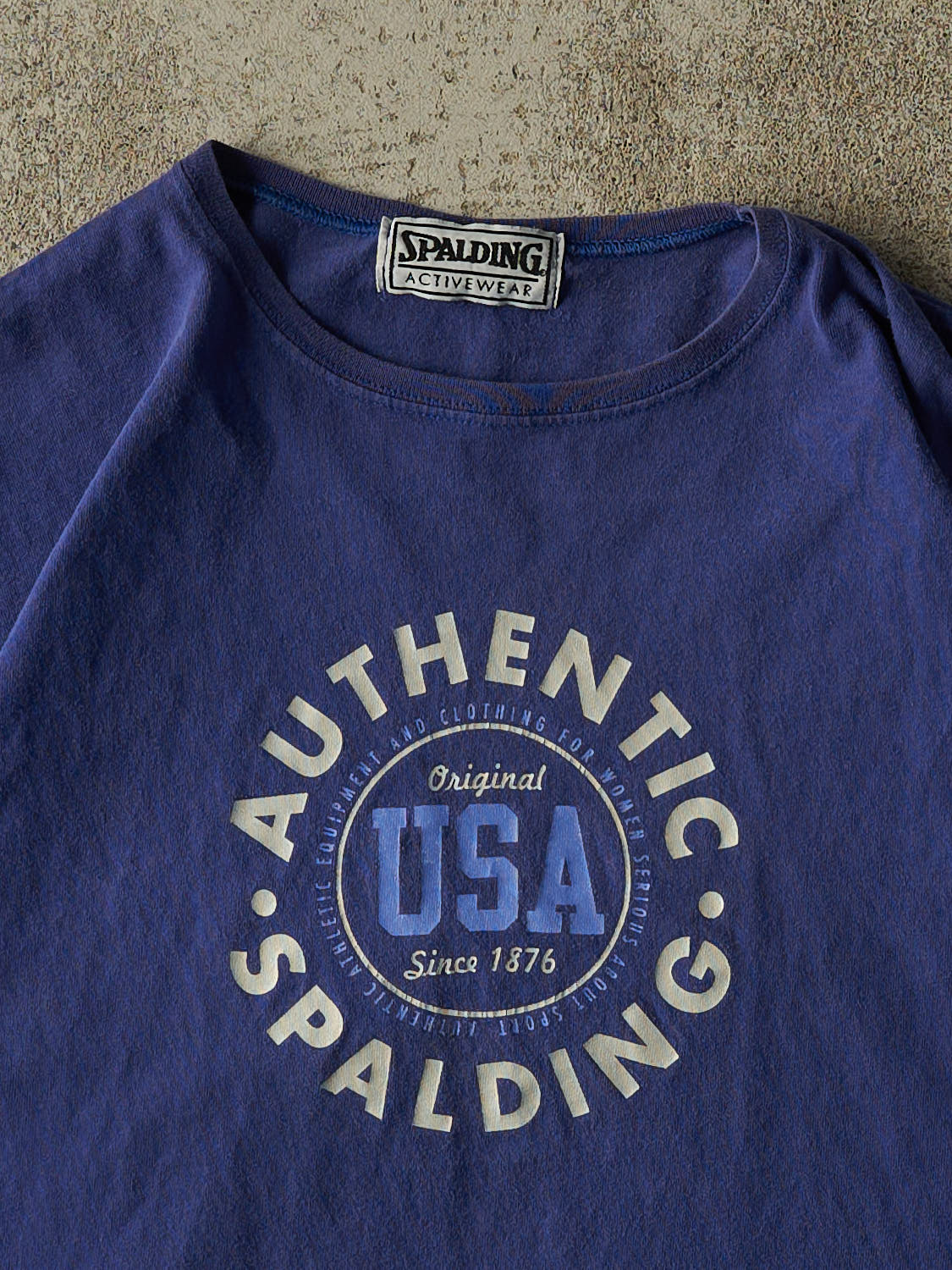 Vintage 90s Blue Spalding Cropped Tee (S/M) - Image 2