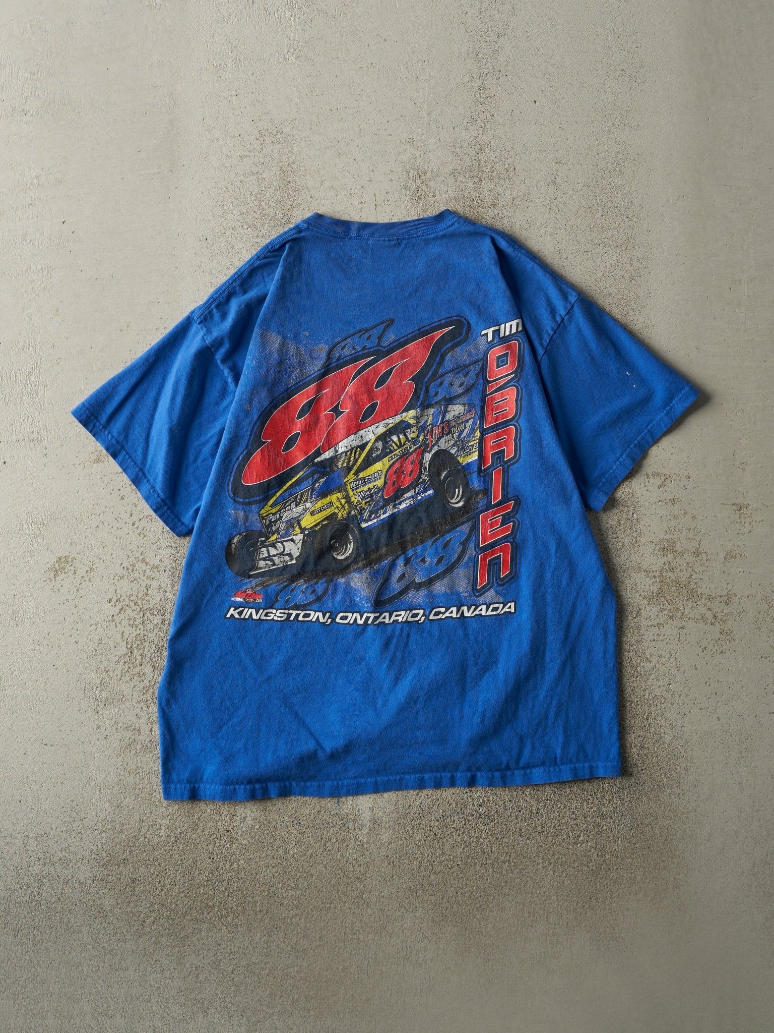 Vintage 90s Blue Tim O'Brien Racing Tee (M) - Image 2