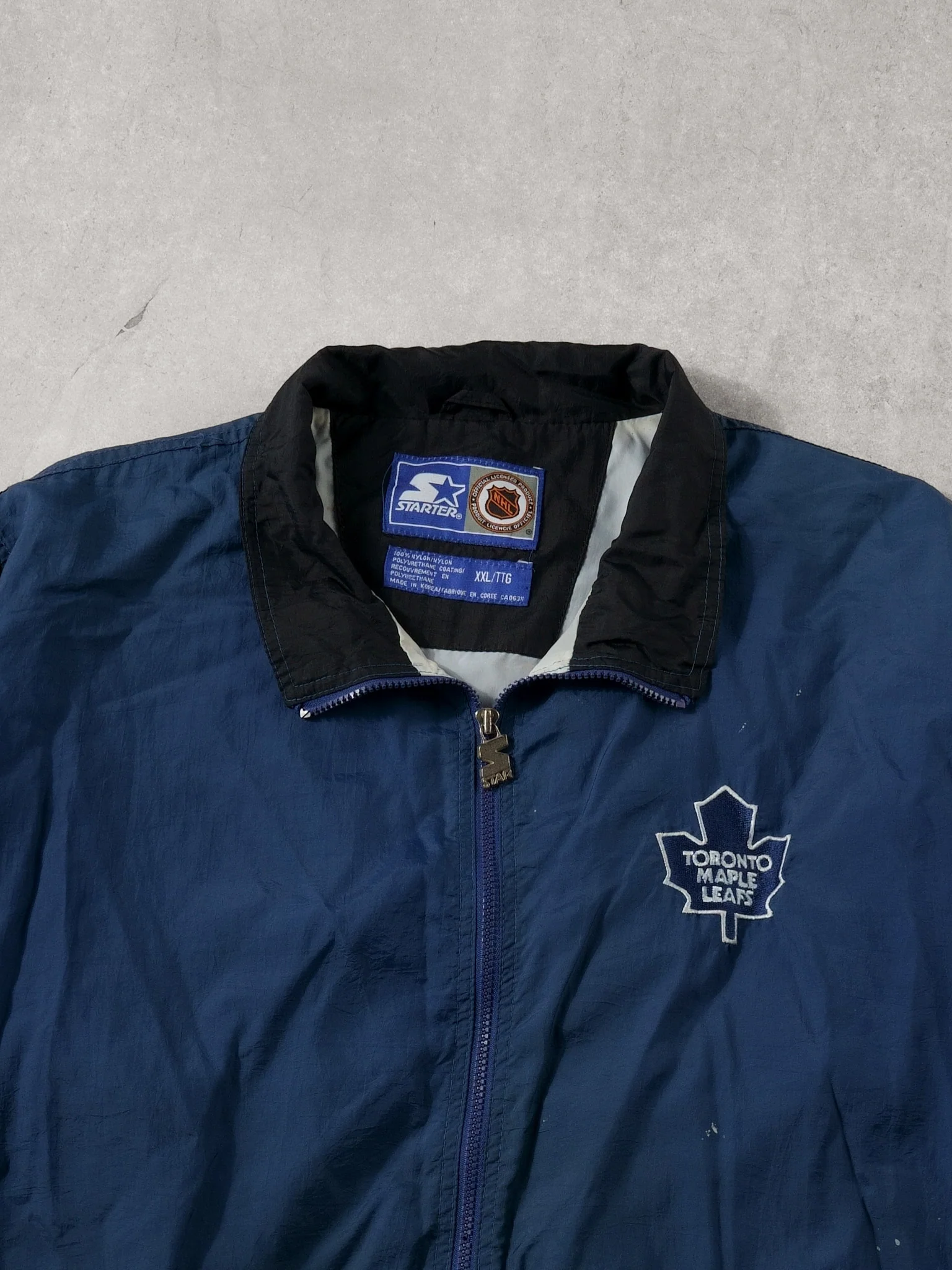 Vintage 90s Blue Toronto Maple Leafs NHL Starters Jacket (XXL) - Image 3