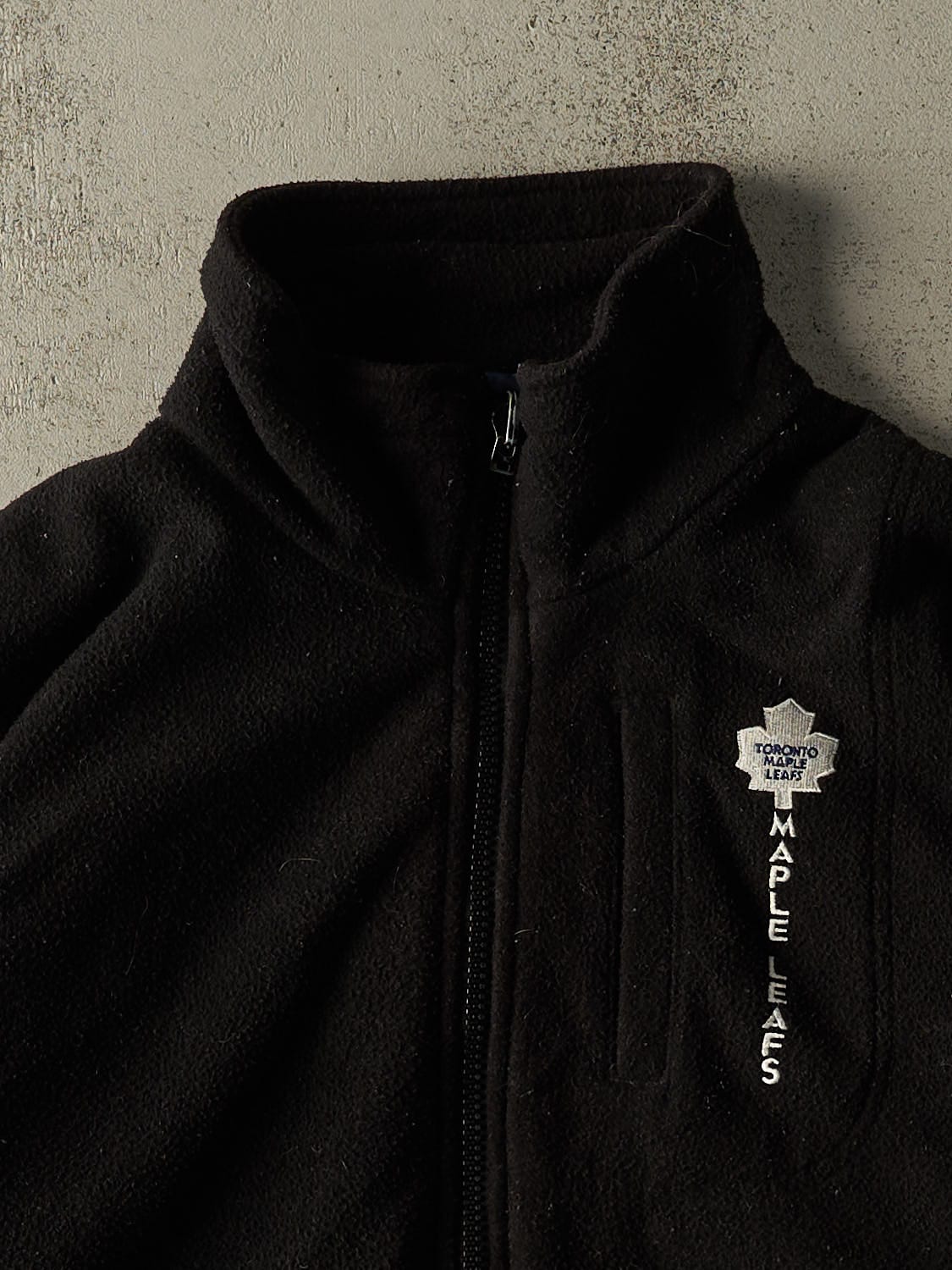 Vintage 90s Blue Toronto Maple Leafs Reversible Fleece Windbreaker Jacket (XL) - Image 4