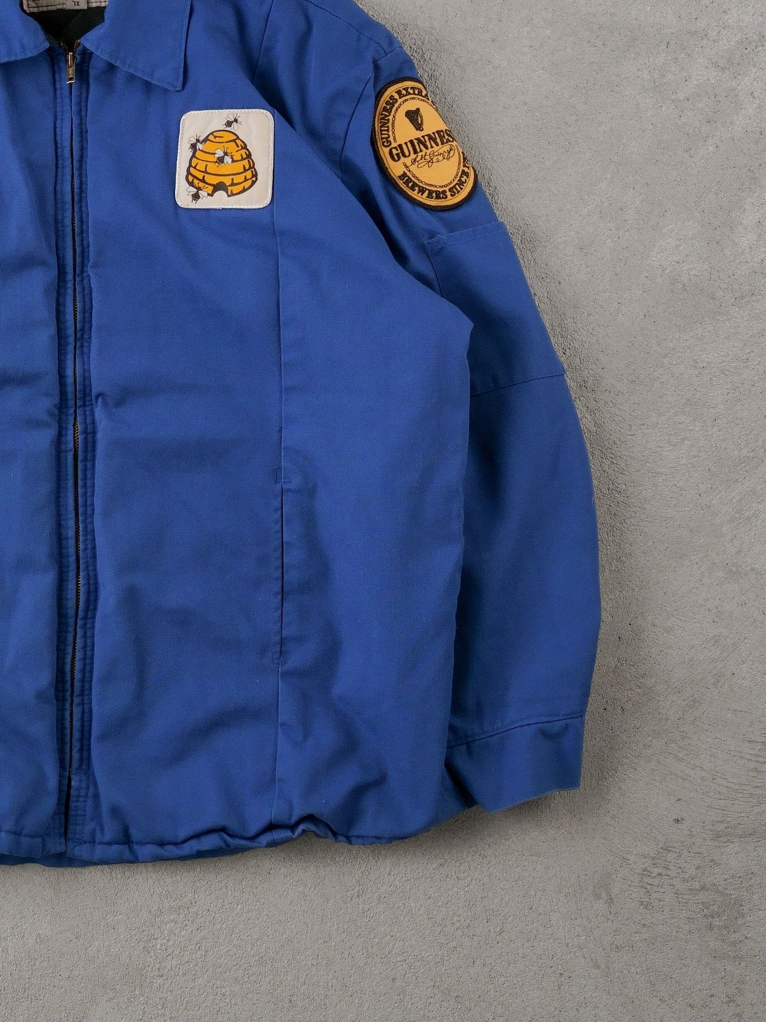 Vintage 90s Blue Wear Guard Bumble Bee Work Wear Jacket (L) - Image 5