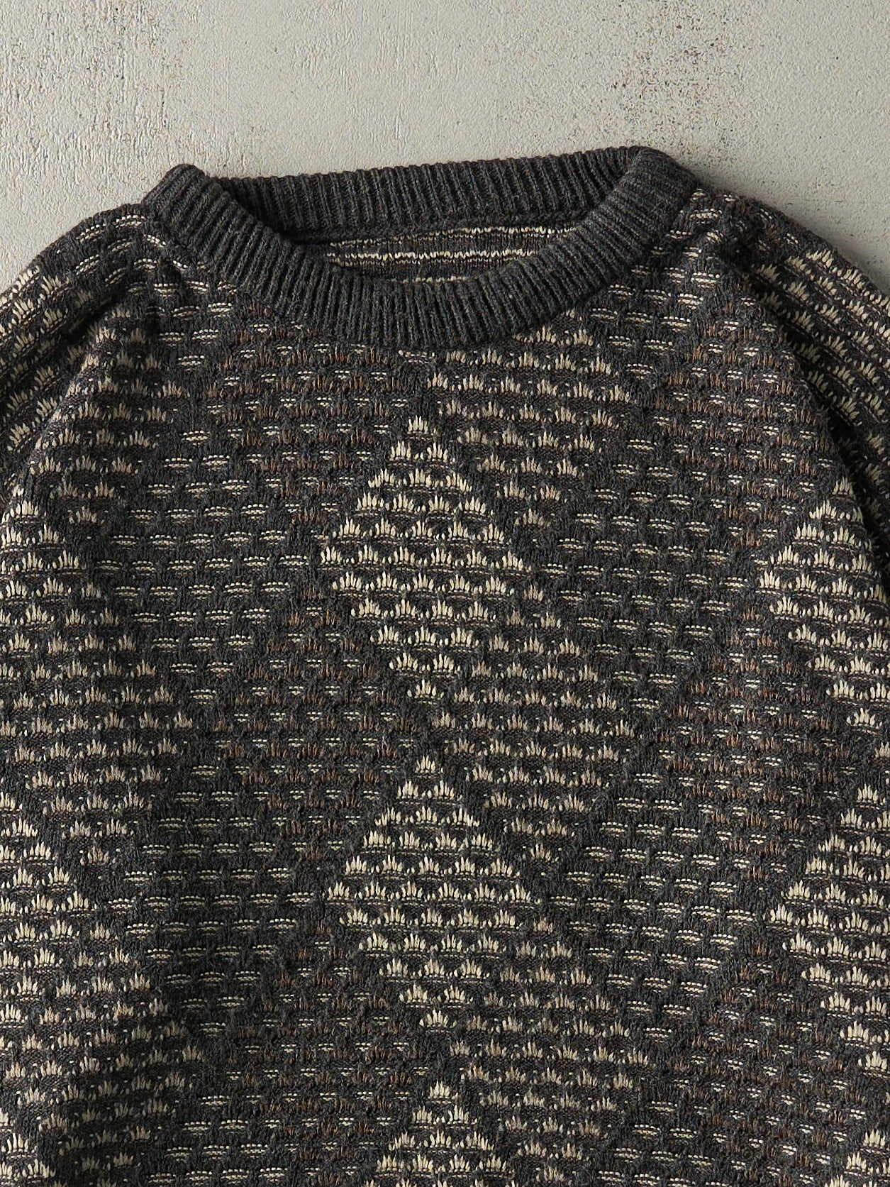 Vintage 90s Brown, Beige & Black Grandpa Knit (L) - Image 2