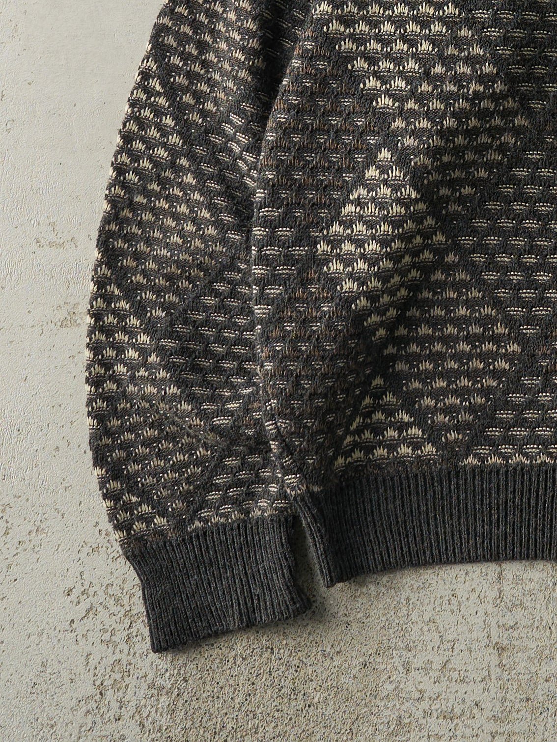 Vintage 90s Brown, Beige & Black Grandpa Knit (L) - Image 3
