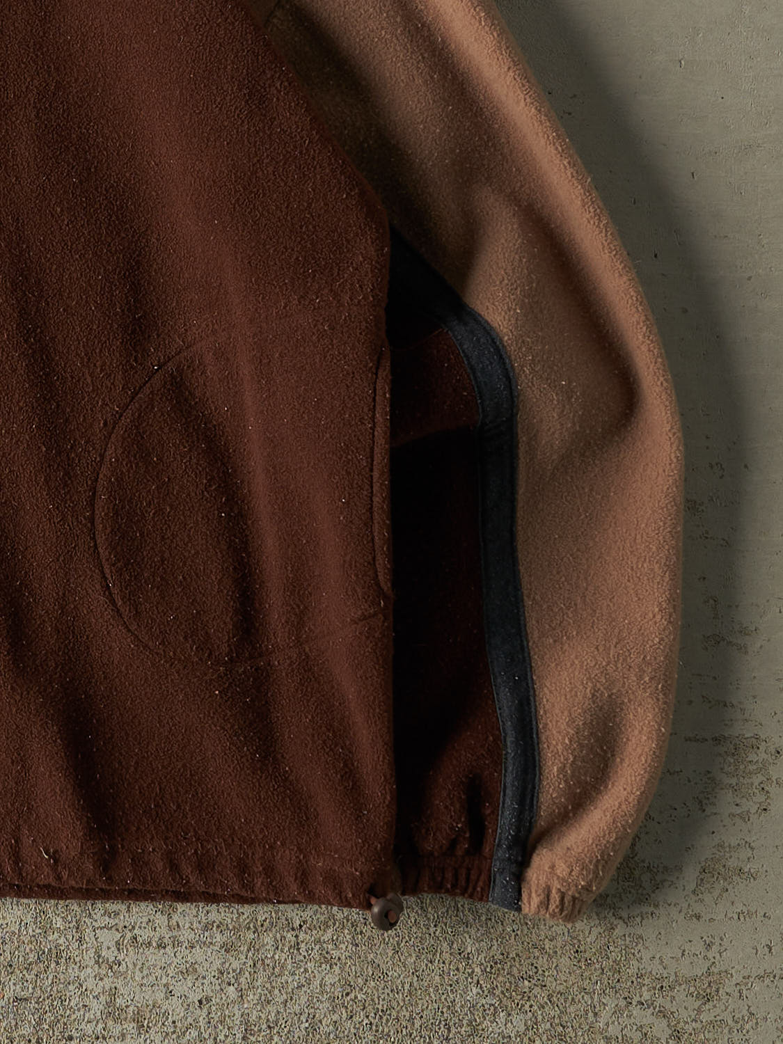 Vintage 90s Brown & Beige Embroidered Quarter Zip Fleece (M) - Image 4