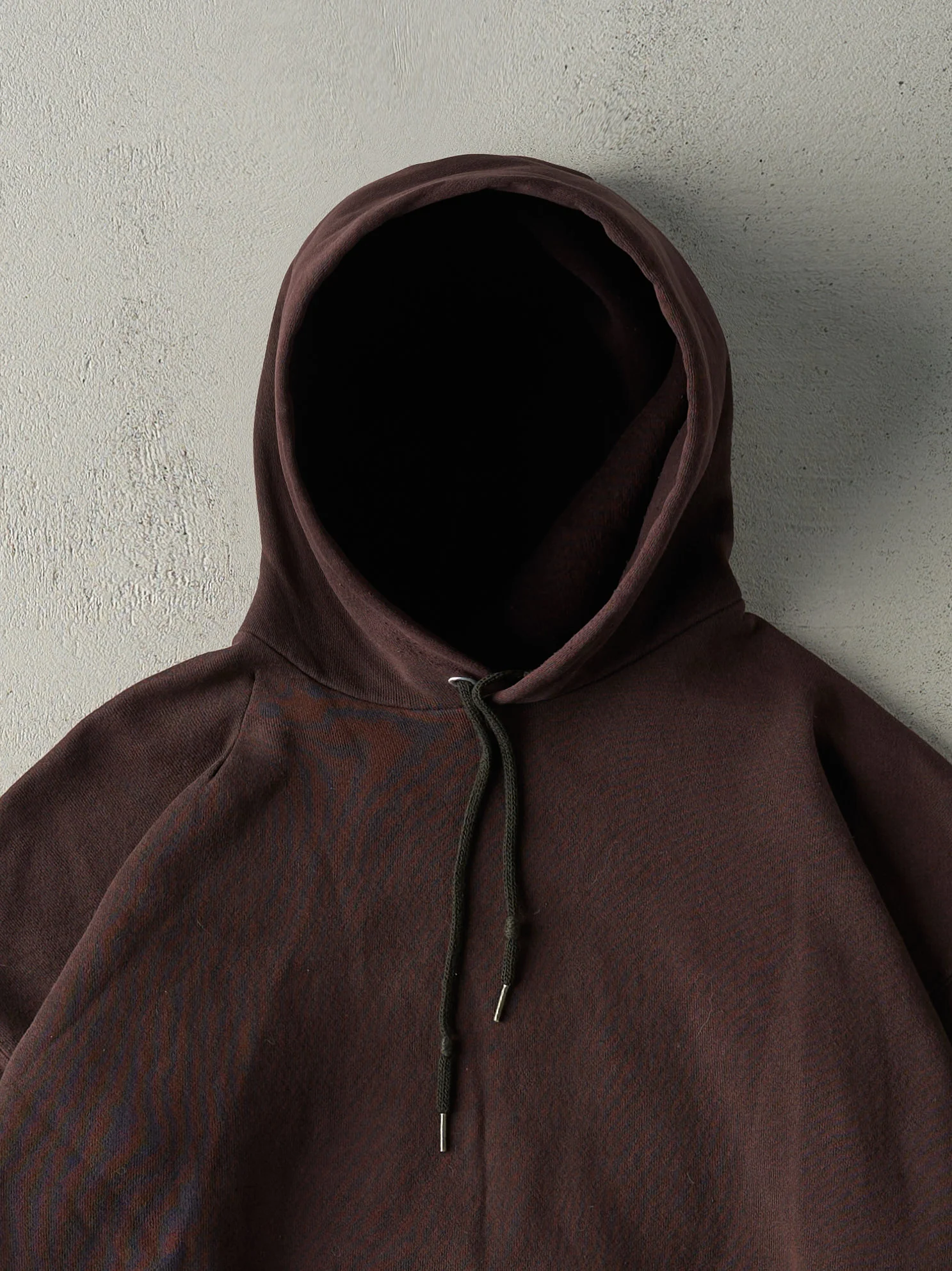 Vintage 90s Brown Blank Hoodie (XL) - Image 2