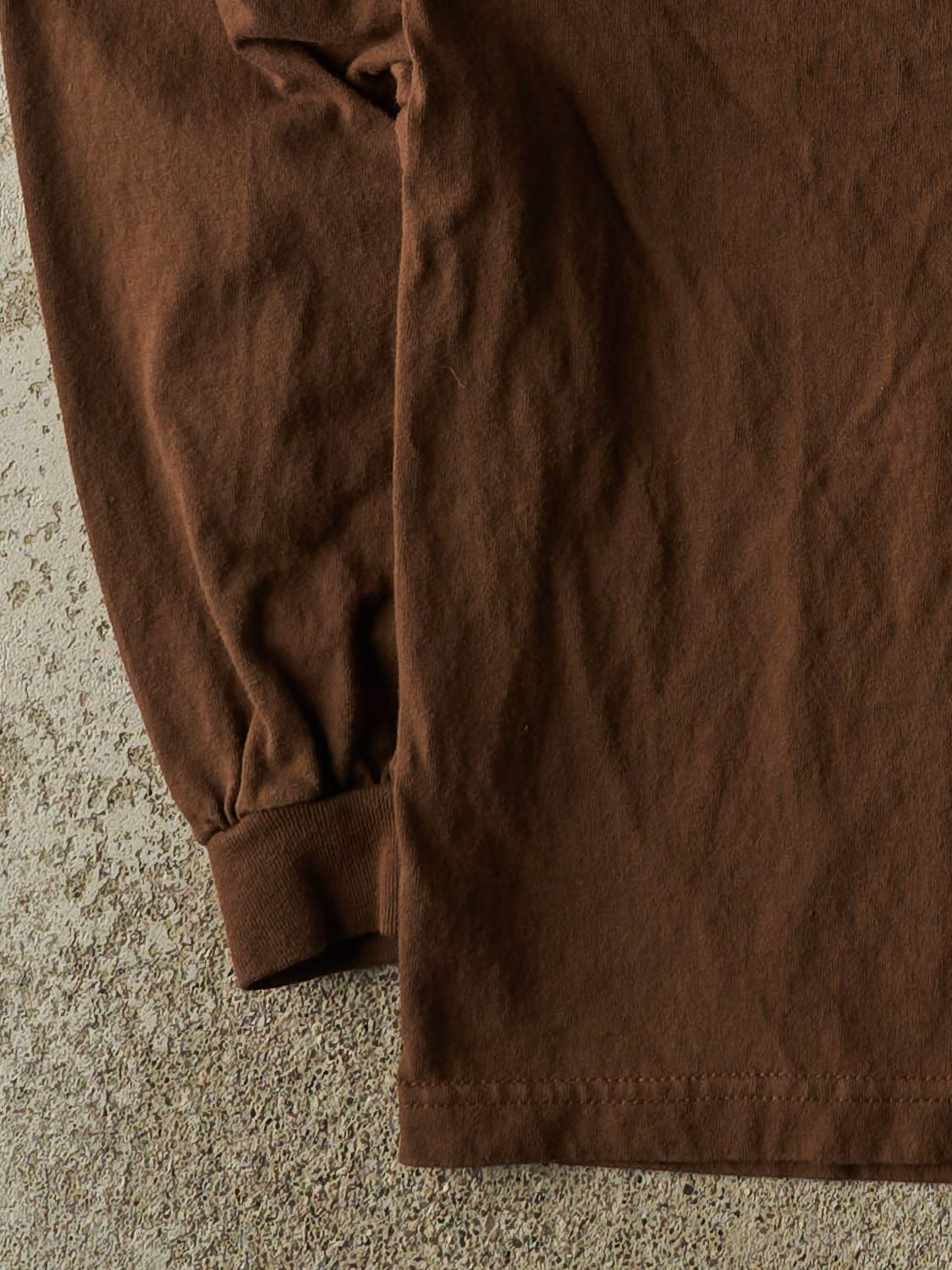 Vintage Y2K Brown Blank Long Sleeve (L/XL) - Image 3