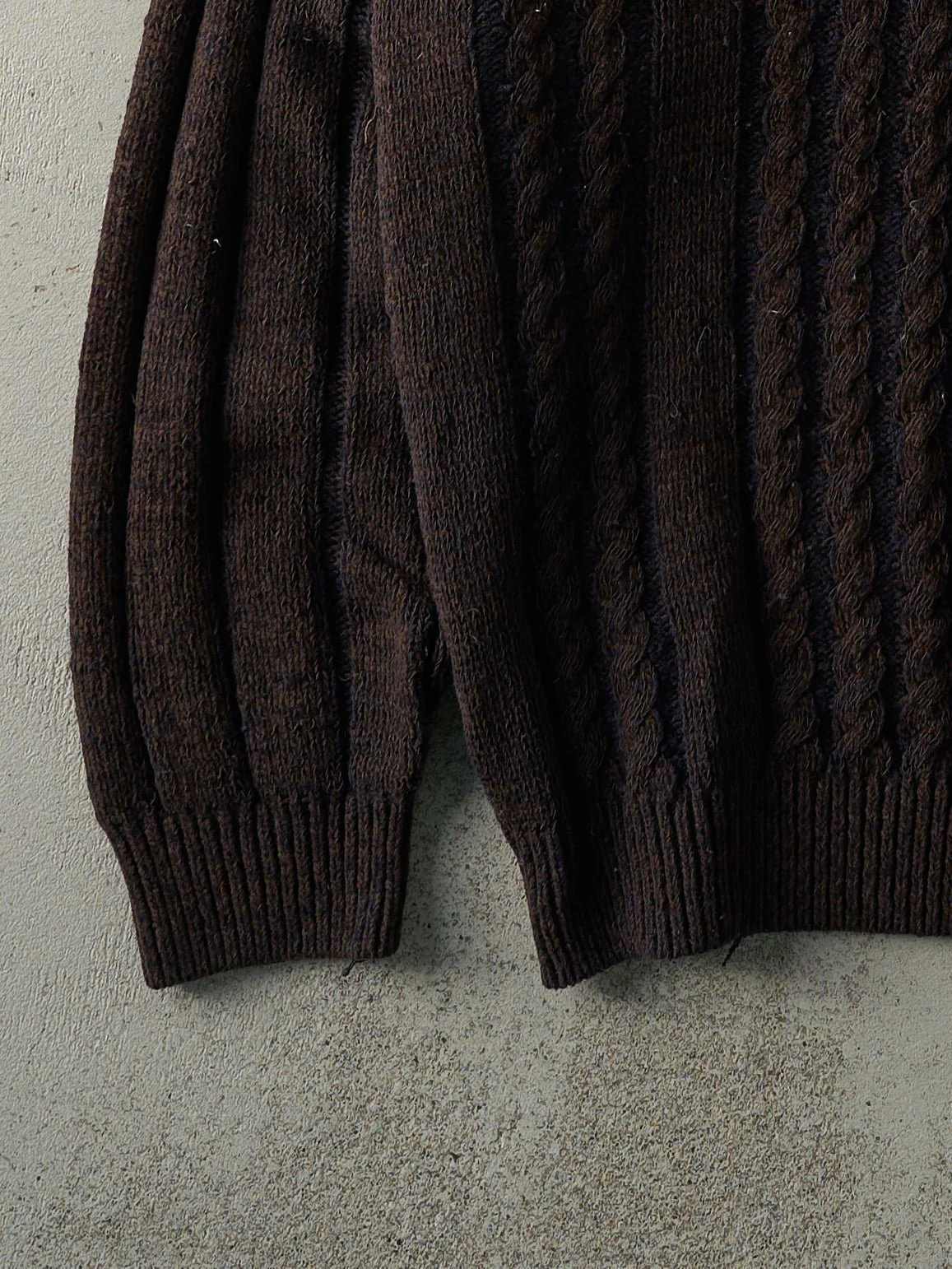 Vintage 90s Brown Cable Knit Sweater (XL) - Image 3