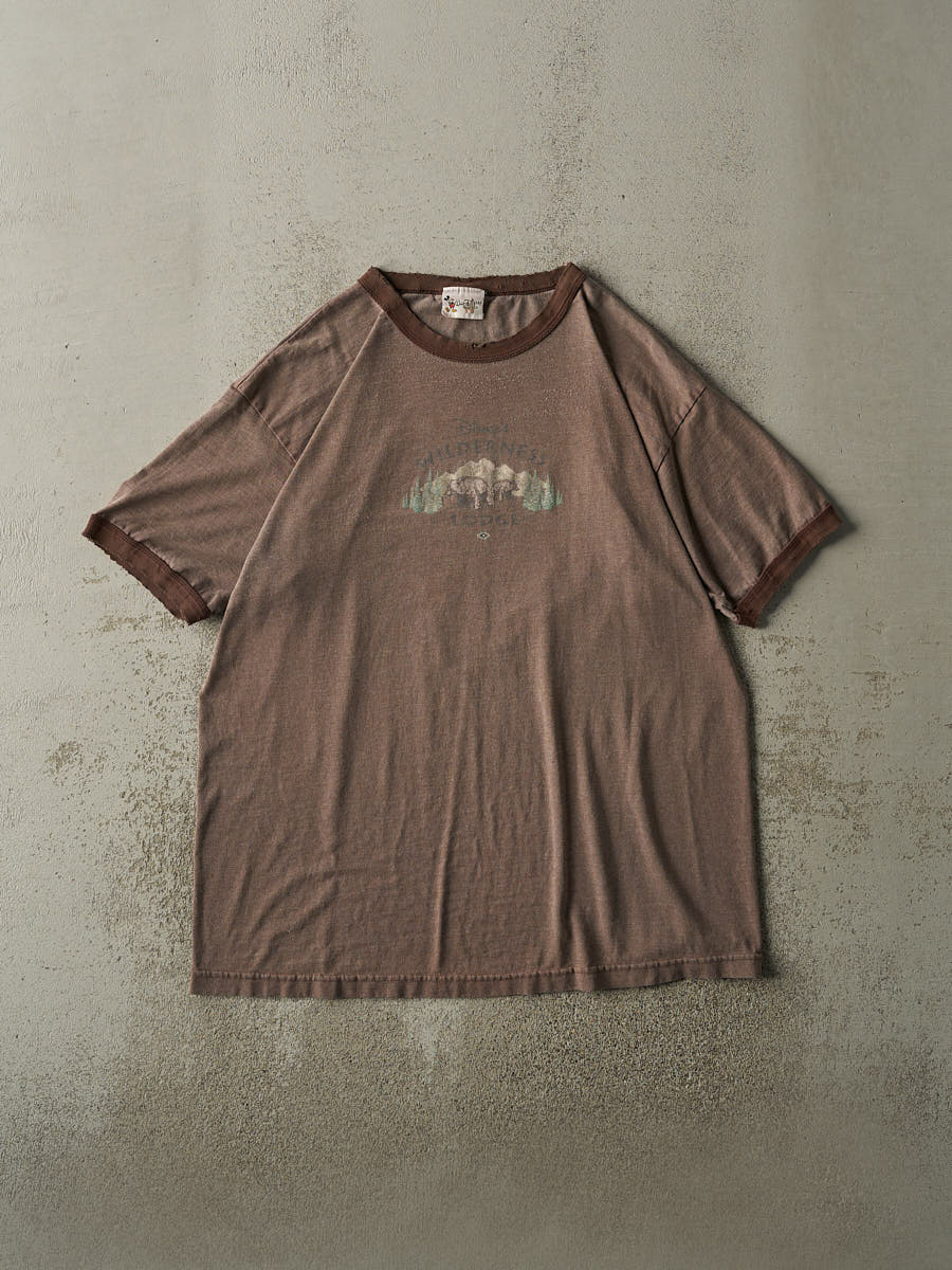 Vintage 90s Brown Disneys Wilderness Lodge Ringer Tee (XL)